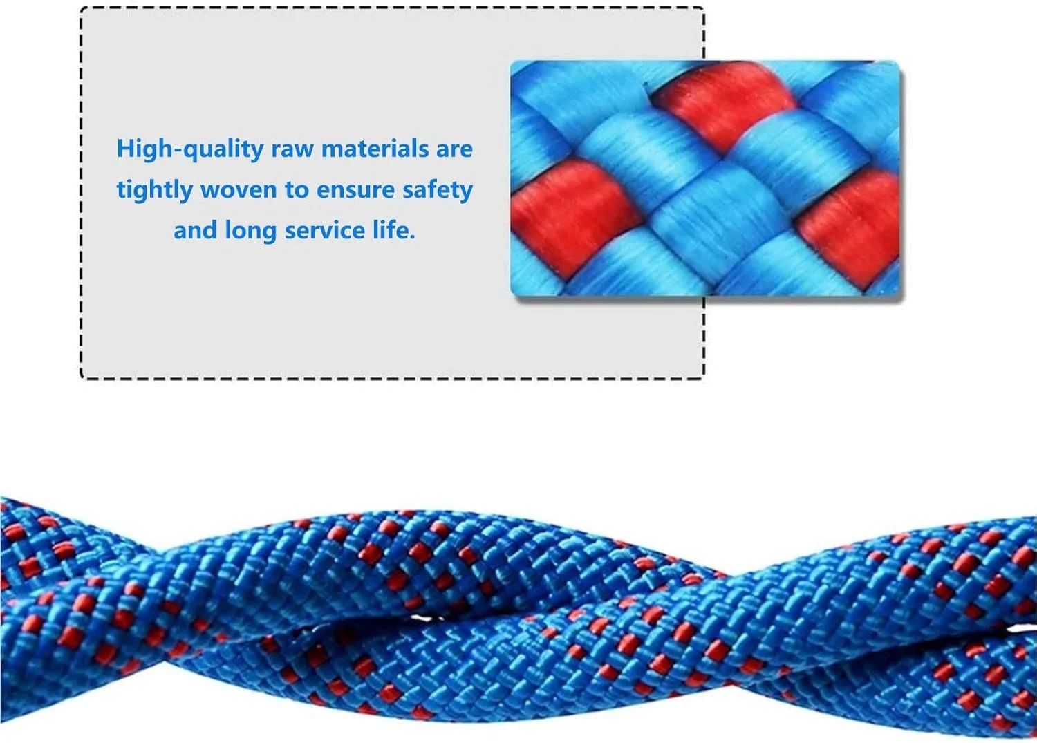 18mm Outdoor Rock Climbing Rope 164ft 328ft 492ft 656ft Tree Climbing Rope Static Rope Climbing Rope for Adults Escape Safety Rope Fire Rescue Parachute Climbing Equipment