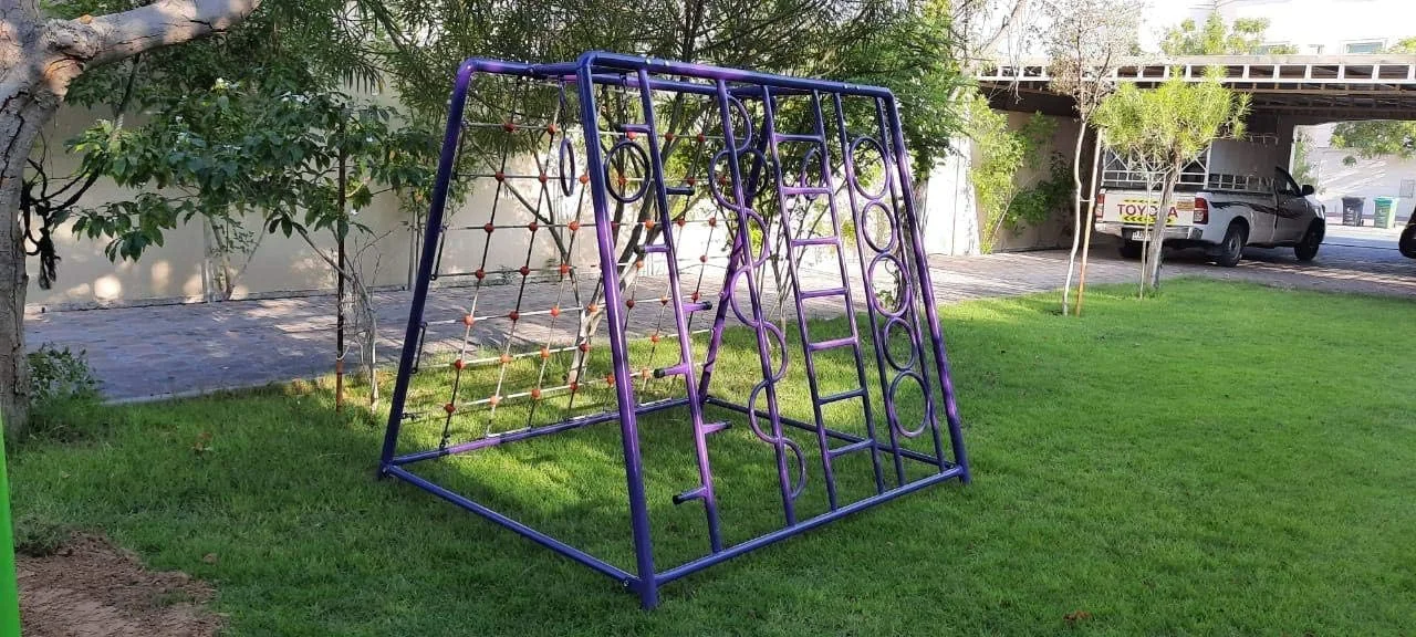 MUSAAB Rock climbing holds wall kids favorite toys exercise equipment climbing metal with nets for kids