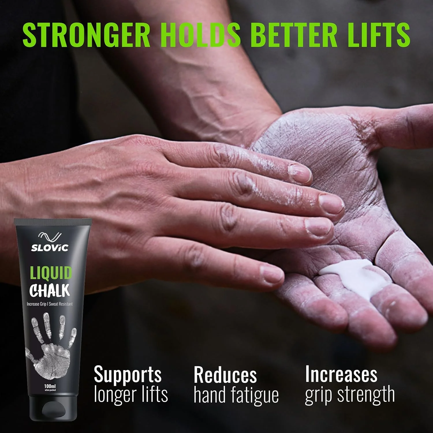 گچ مایع اسلویک برای باشگاه [100 میلی لیتر] | گچ برای گرفتن دست در باشگاه | گچ باشگاه برای گرفتن قوی در وزنه برداری | تجهیزات باشگاه برای گرفتن میله هالتر | ایده آل برای تمرین، باشگاه، صخره نوردی و کراس فیت