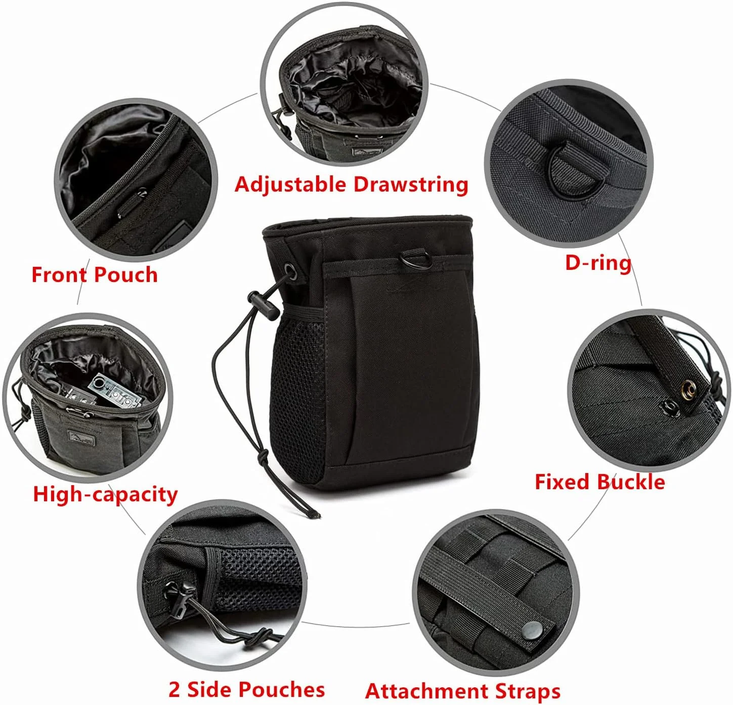 کیسه گچ سنگنوردی Goldhik، کیسه گچ بولدرینگ با کمربند گیره سریع و 3 جیب، تجهیزات عالی برای سنگنوردی، تمرینات باشگاه، ژیمناستیک، وزنه برداری