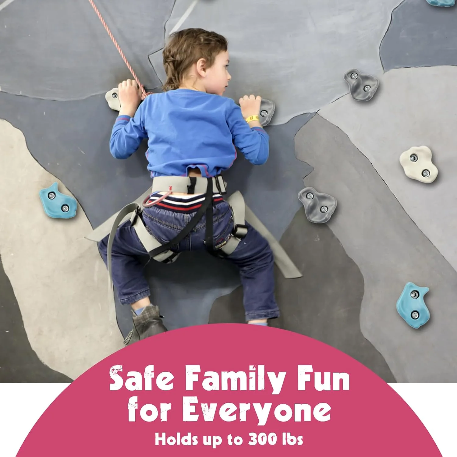 گیره های سنگ نوردی IFOYO، بسته 5 عددی سنگ های بزرگ نوردی برای مجموعه زمین بازی سرپوشیده و فضای باز کودکان بالای 4 سال با تحمل وزن 61 کیلوگرم