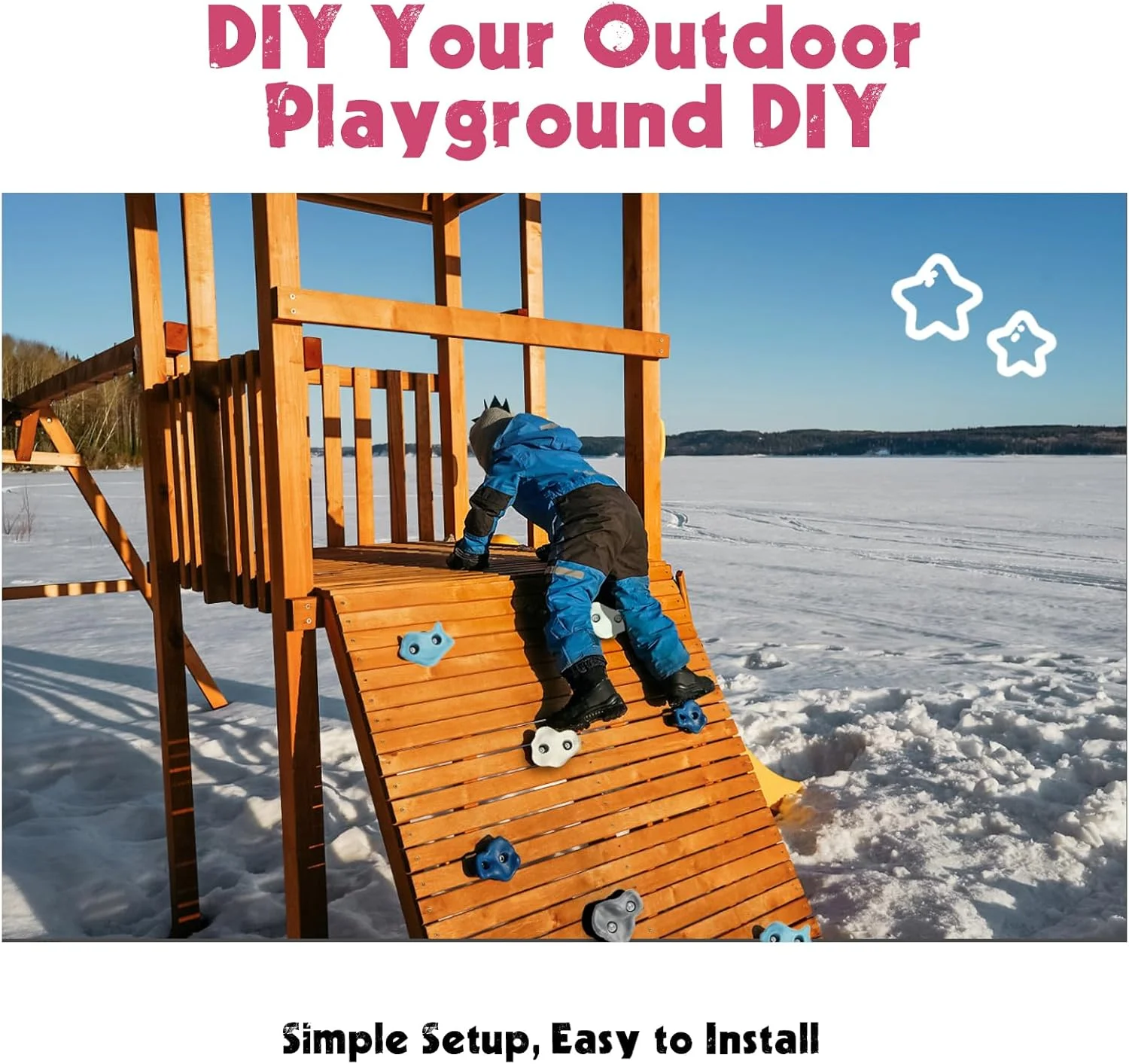 گیره های سنگ نوردی IFOYO، بسته 5 عددی سنگ های بزرگ نوردی برای مجموعه زمین بازی سرپوشیده و فضای باز کودکان بالای 4 سال با تحمل وزن 61 کیلوگرم