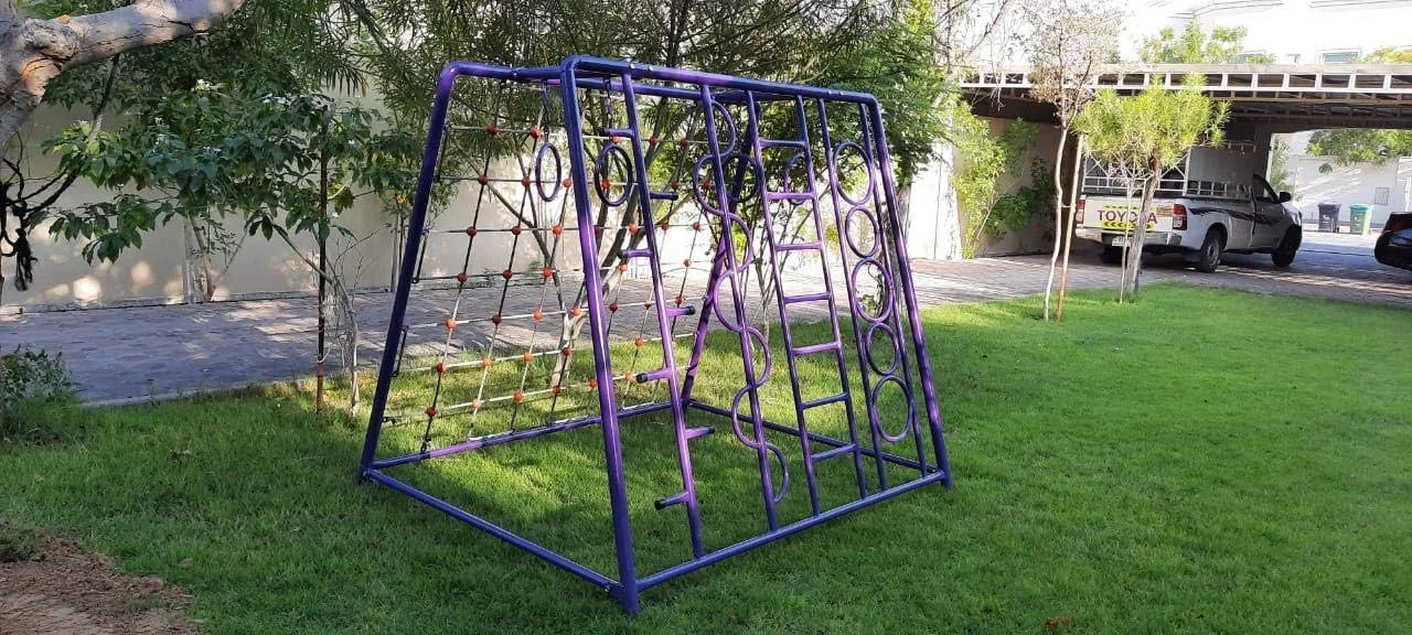 دیواره سنگ نوردی با گیره، اسباب بازی محبوب کودکان، تجهیزات ورزشی، فلزی با تور برای کودکان