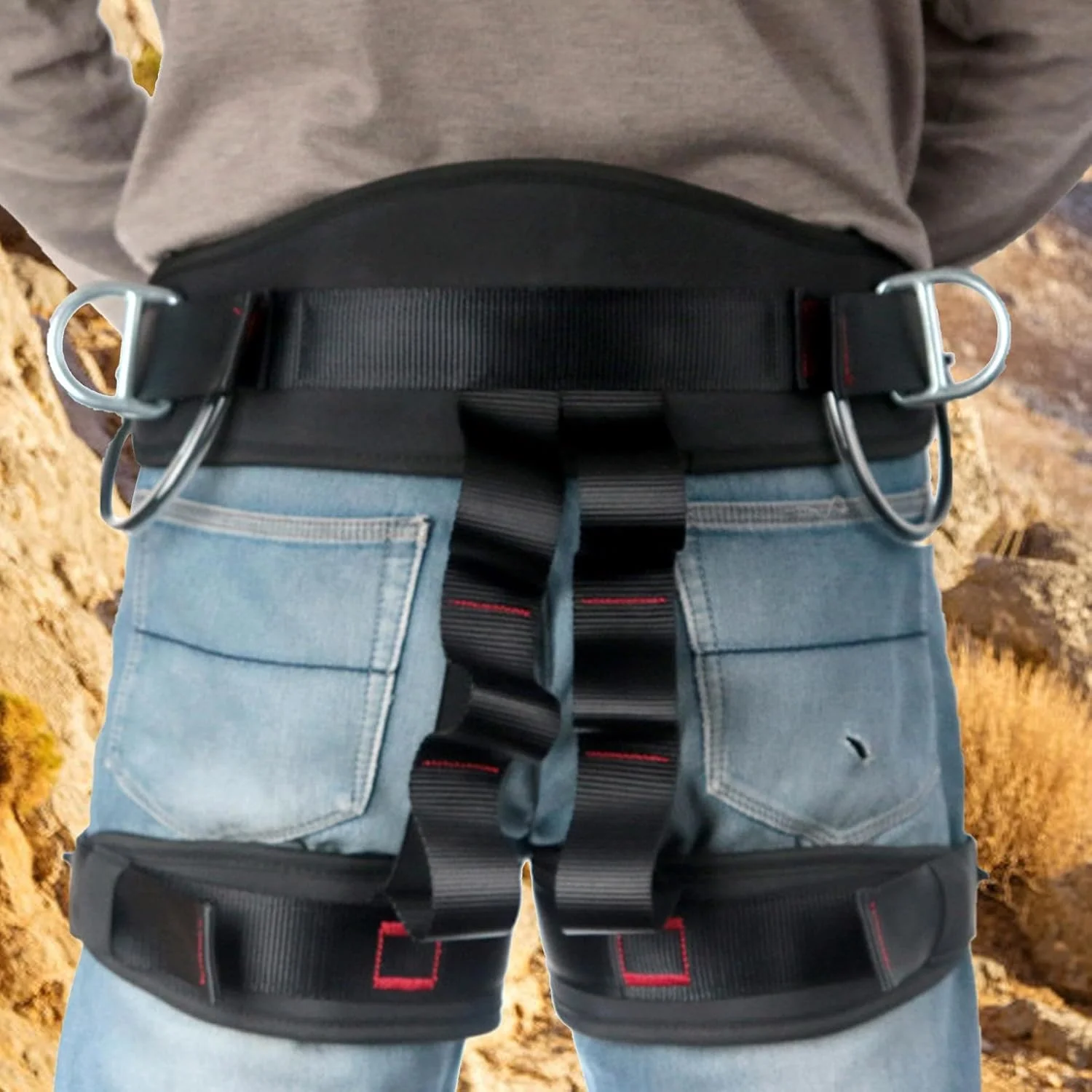 Climbing Harness | Rescuing Harnesses Adjustable - Waist Safety Belts Equipment for Tree Outdoor Training Caving Rock Climbing Rappelling