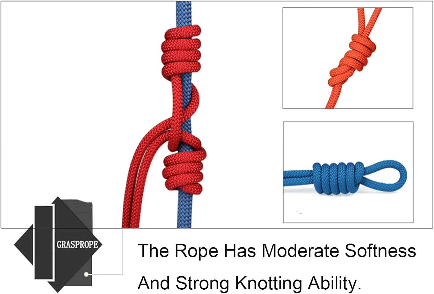 GPERSGU Blue 8mm Rope Rock Climbing Rope，Home Fire Emergency Escape Rope，Multifunctional Cord For Climbing，Camping，Hiking，Caving，Engineering Equipment(40m)