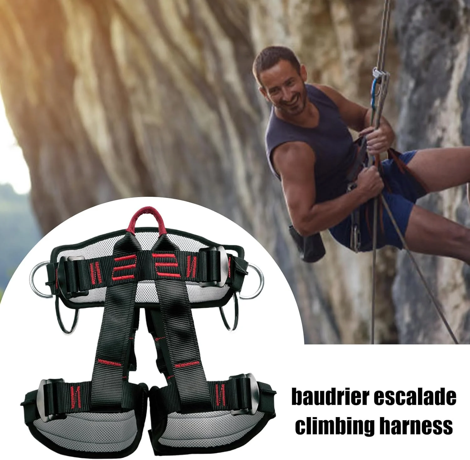 Climbing Harness | Rescuing Harnesses Adjustable - Waist Safety Belts Equipment for Tree Outdoor Training Caving Rock Climbing Rappelling