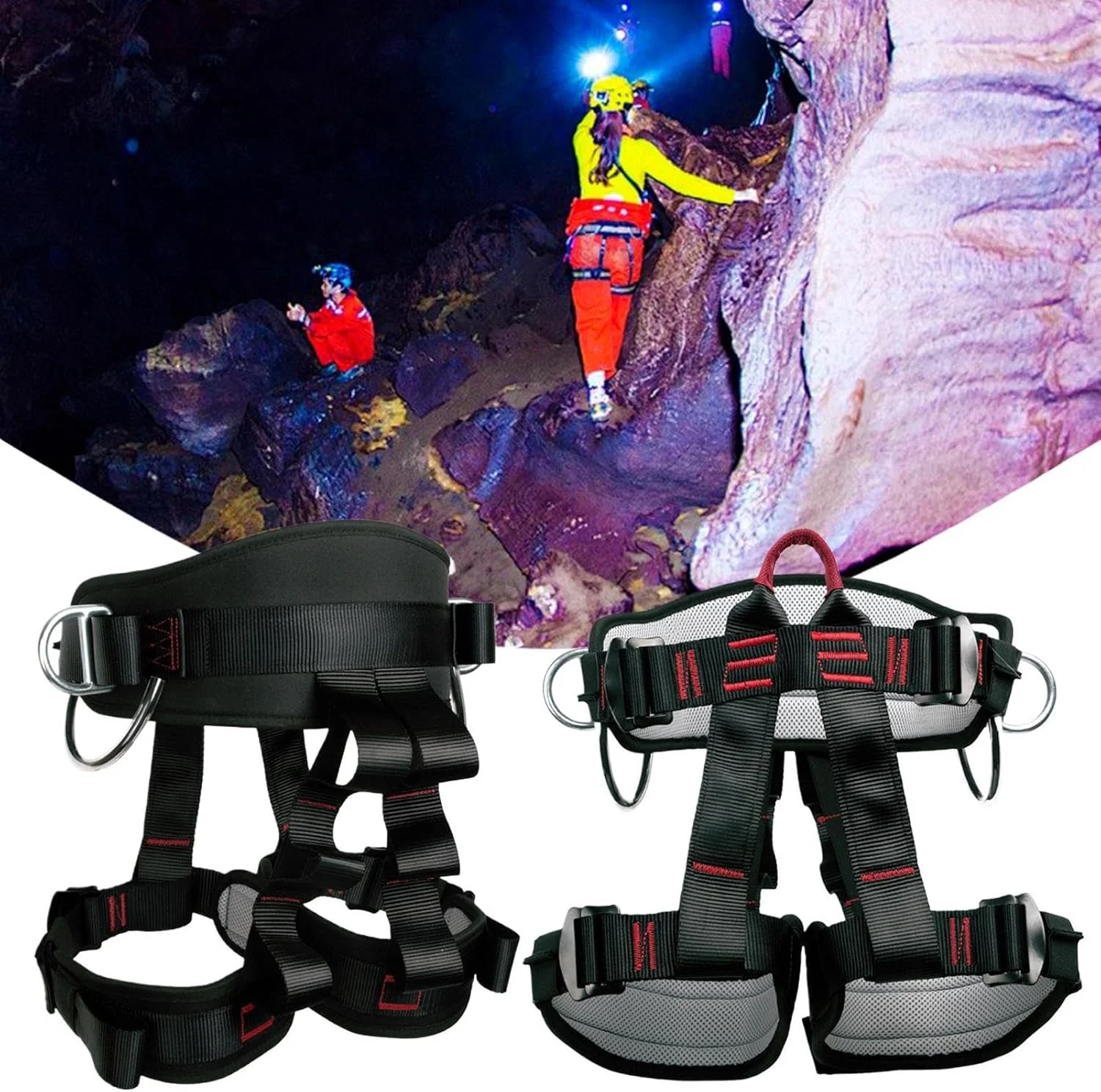 Rock Climbing Harness - Adjustable Caving Harnesses,Climbing Safety Equipment Waist Safety Belts for Hiking Outdoor Activities Men Women Enthusiasts Rock Climbing Harness - Adjustable Caving Harnesses,Climbing Safety Equipment Waist Safety Belts for Hiking Outdoor Activities Men Women Enthusiasts