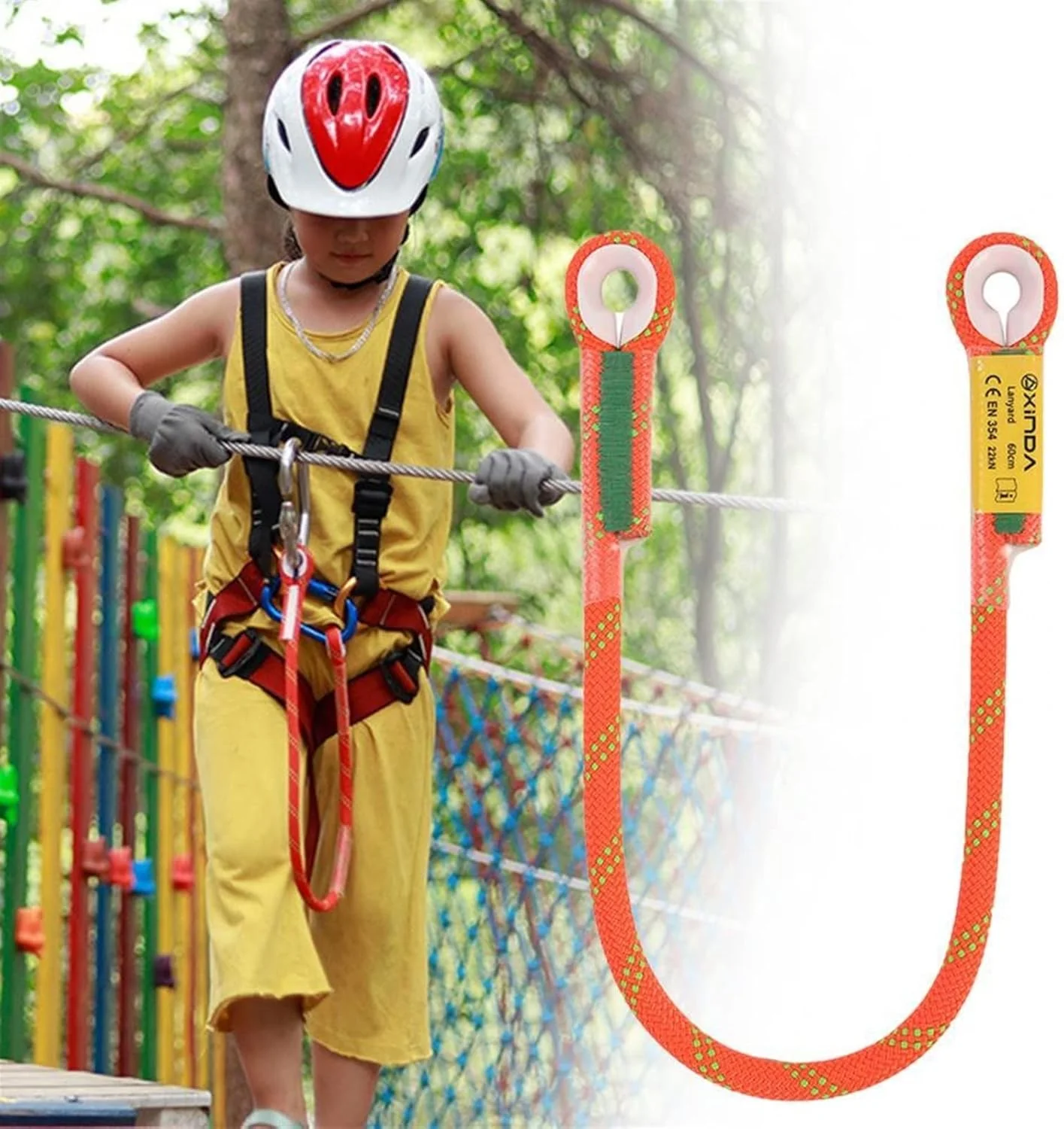 WMGSDWB Climbing rope Outdoor Lanyard Rope With Outdoor Rock Climbing Downhill Life Saver To Prevent Falling Equipment(Hortel�,120cm) WMGSDWB Climbing rope Outdoor Lanyard Rope With Outdoor Rock Climbing Downhill Life Saver To Prevent Falling Equipment(Hortel�,120cm)