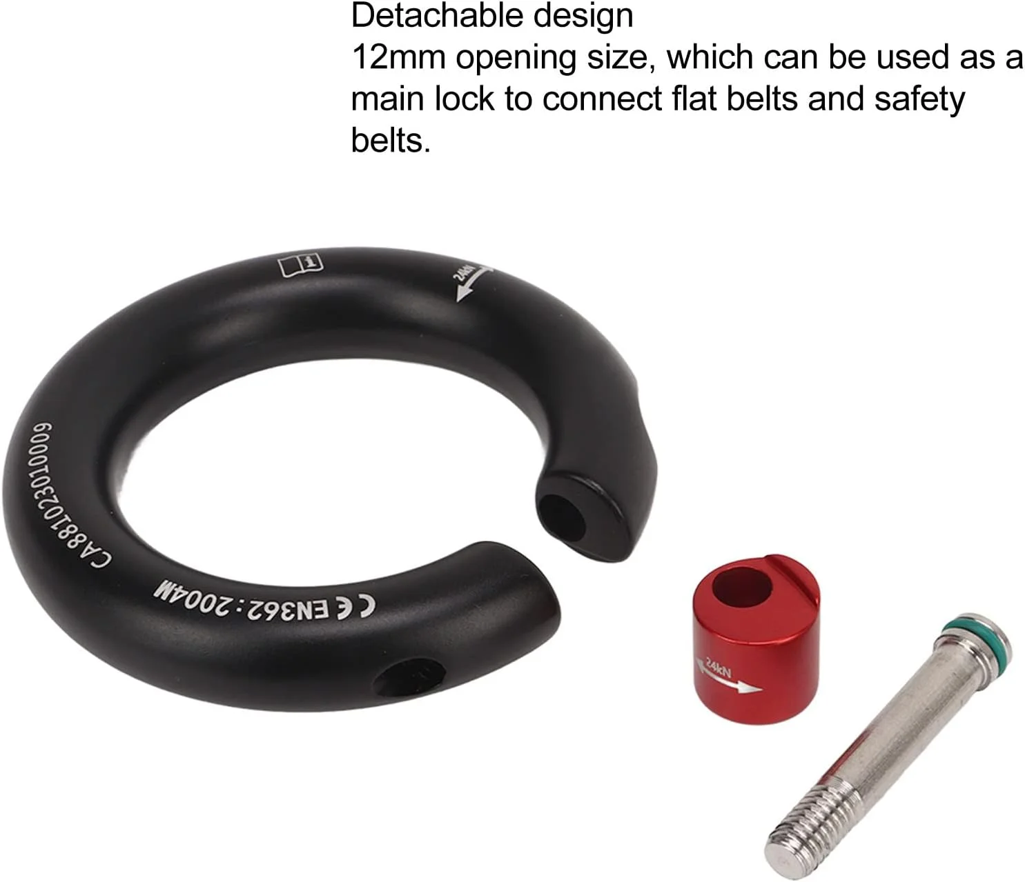 حلقه فرود سنگ نوردی، نیروی شکست کارآمد 2400 کیلوگرمی، نیروی یکنواخت، جداشدنی، ایمن برای استفاده در کوهنوردی (مشکی) حلقه فرود سنگ نوردی، نیروی شکست کارآمد 2400 کیلوگرمی، نیروی یکنواخت، جداشدنی، ایمن برای استفاده در کوهنوردی (مشکی)