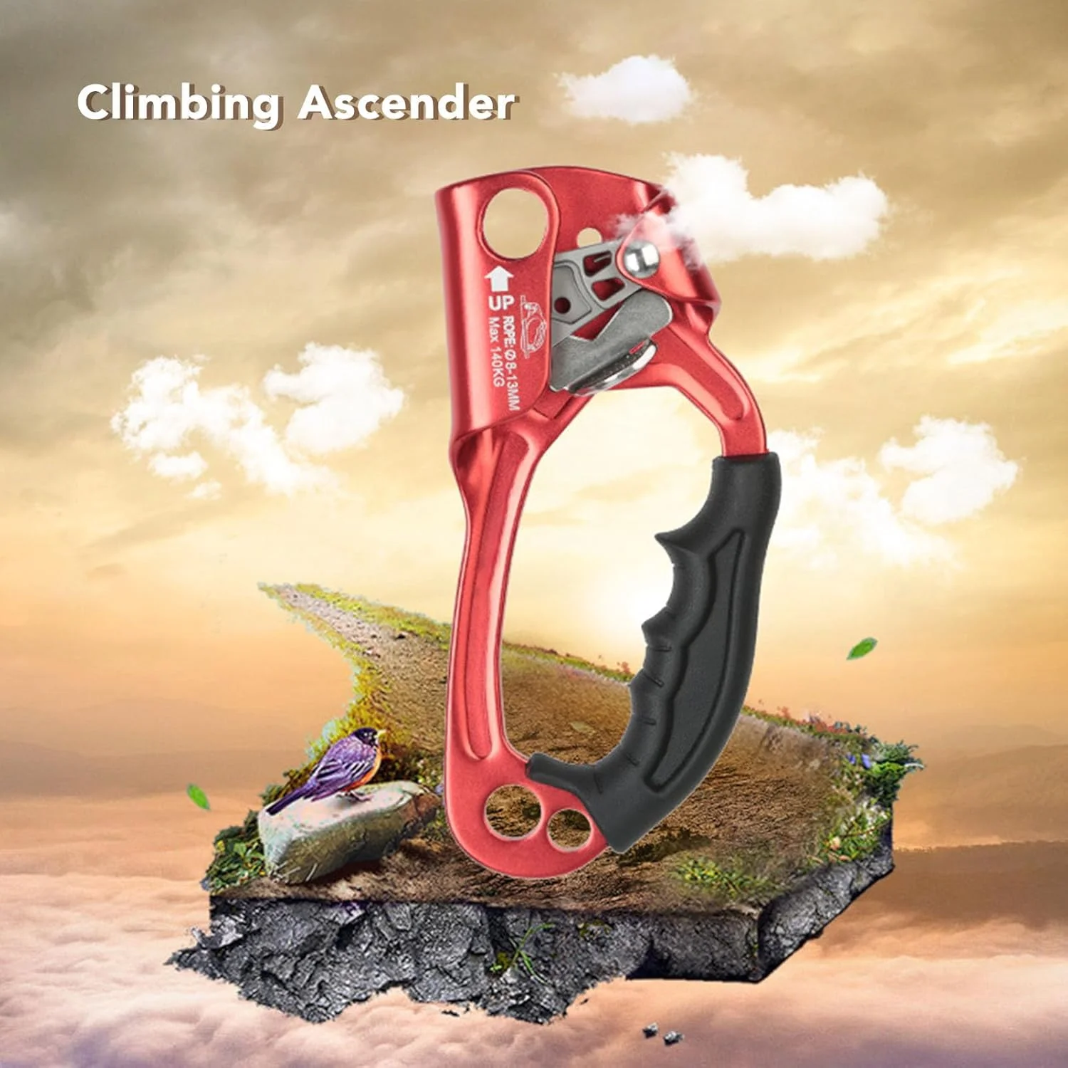 Hand Ascender Rock Climbing Tree Arborist Rappelling Gear Equipment Rope Clamp, Right Handled Ascender Mountaineering Rock Climber Ergonomic Rappelling Gear Equipment Hand Ascender Rock Climbing Tree Arborist Rappelling Gear Equipment Rope Clamp, Right Handled Ascender Mountaineering Rock Climber Ergonomic Rappelling Gear Equipment