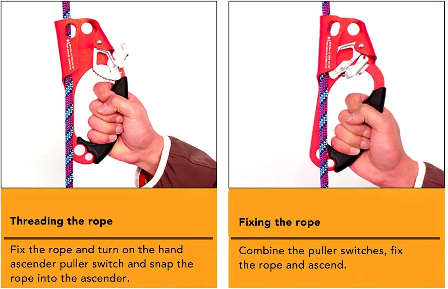 Hand Ascender Rock Climbing Tree Arborist Rappelling Gear Equipment Rope Clamp, Right Handled Ascender Mountaineering Rock Climber Ergonomic Rappelling Gear Equipment Hand Ascender Rock Climbing Tree Arborist Rappelling Gear Equipment Rope Clamp, Right Handled Ascender Mountaineering Rock Climber Ergonomic Rappelling Gear Equipment