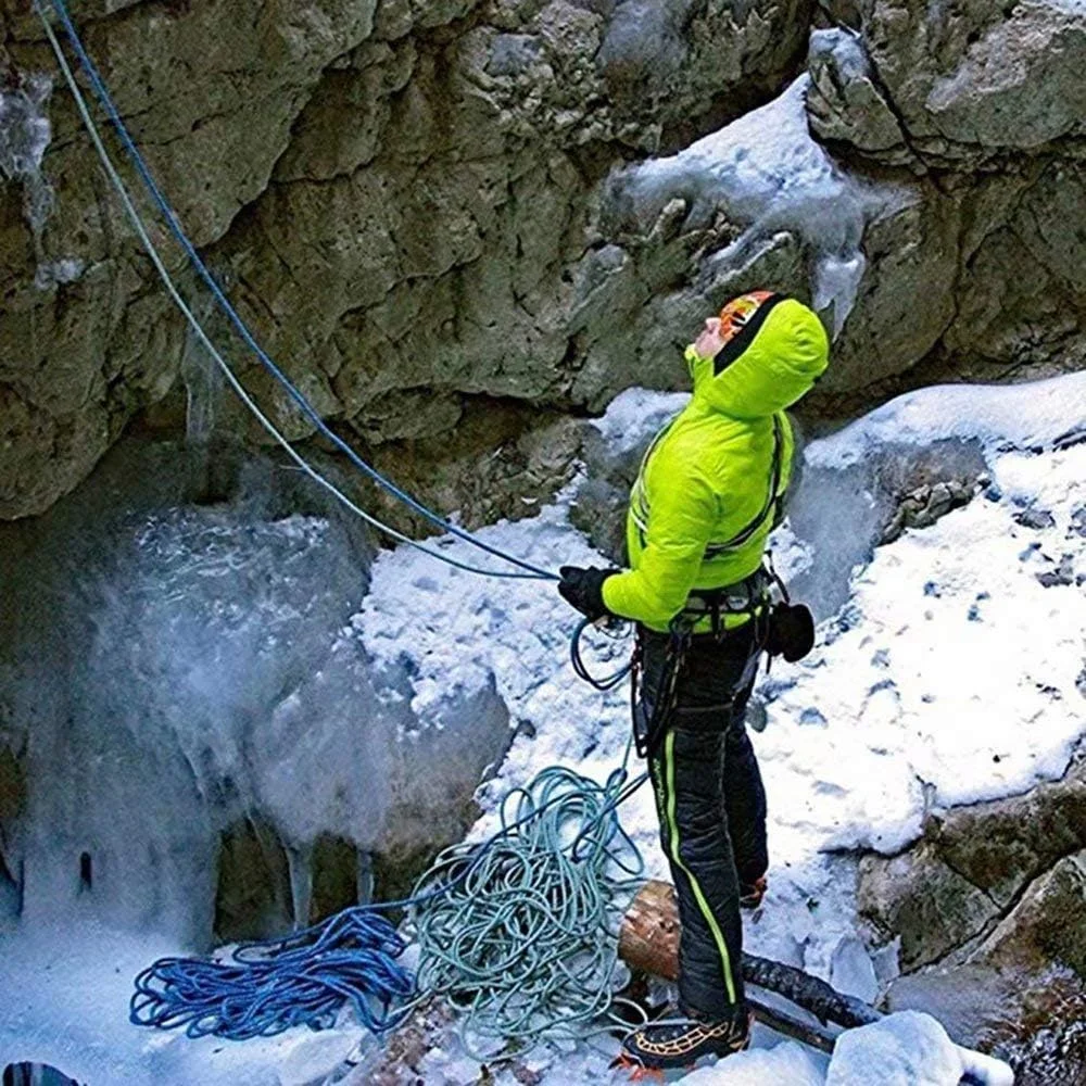 HXSMK Abseiling Rope Outdoor Safety Professional Rock Climbing Rope Cord Caving Rappelling Survival Auxiliary Cord Climbing Equipment with Carabiner blue HXSMK Abseiling Rope Outdoor Safety Professional Rock Climbing Rope Cord Caving Rappelling Survival Auxiliary Cord Climbing Equipment with Carabiner blue