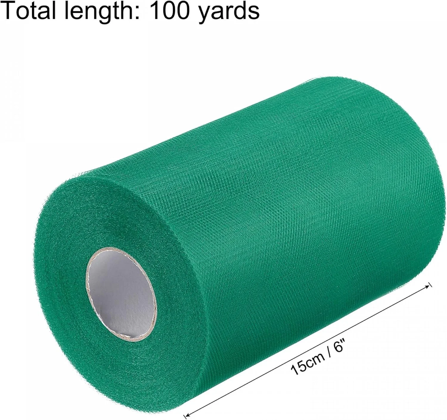 رول روبان تور 15 سانتی متری، 91 متری، پارچه توری برای بسته بندی هدیه، کریسمس، عروسی، صنایع دستی DIY، سبز ارتشی