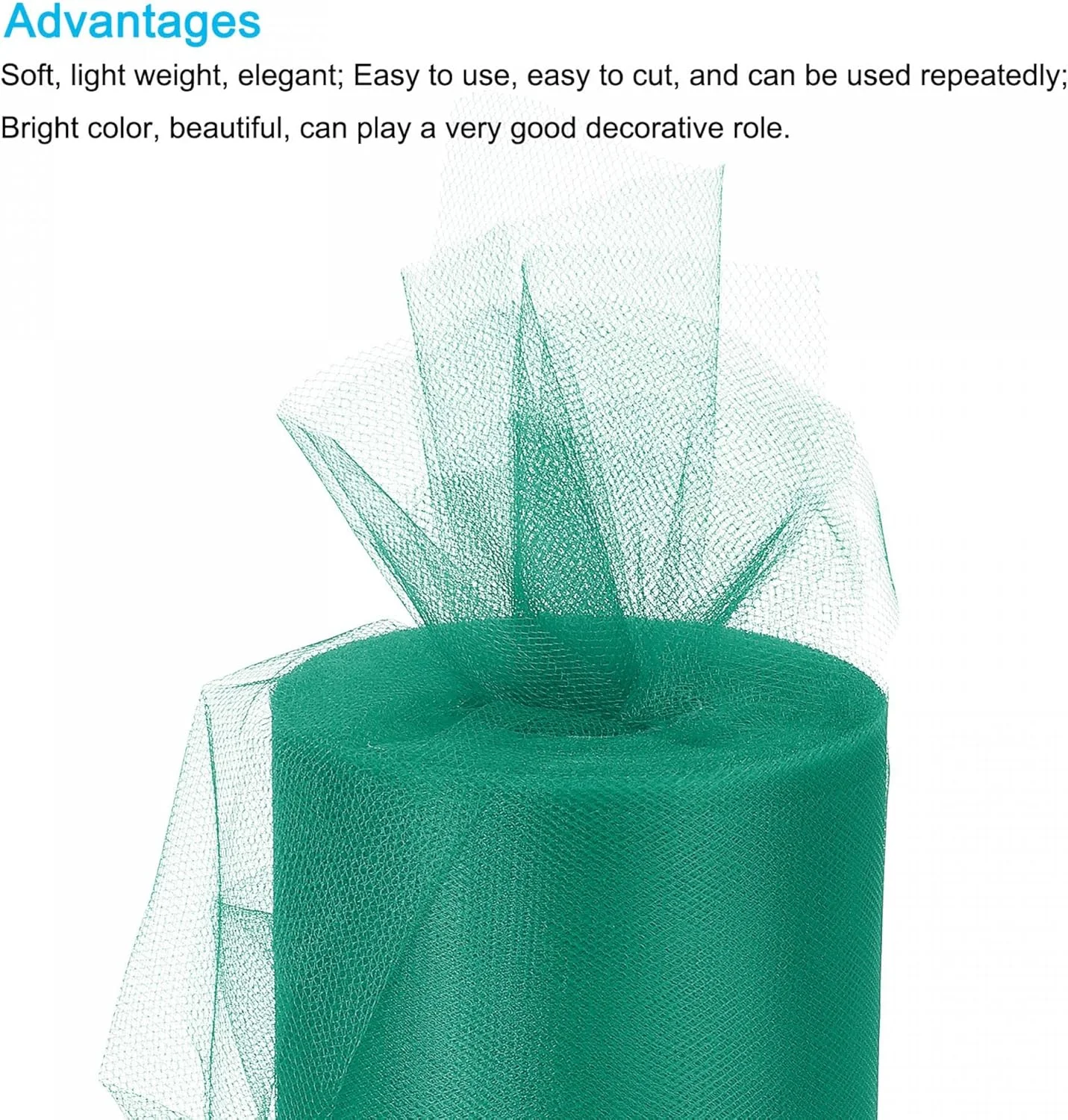 رول روبان تور 15 سانتی متری، 91 متری، پارچه توری برای بسته بندی هدیه، کریسمس، عروسی، صنایع دستی DIY، سبز ارتشی