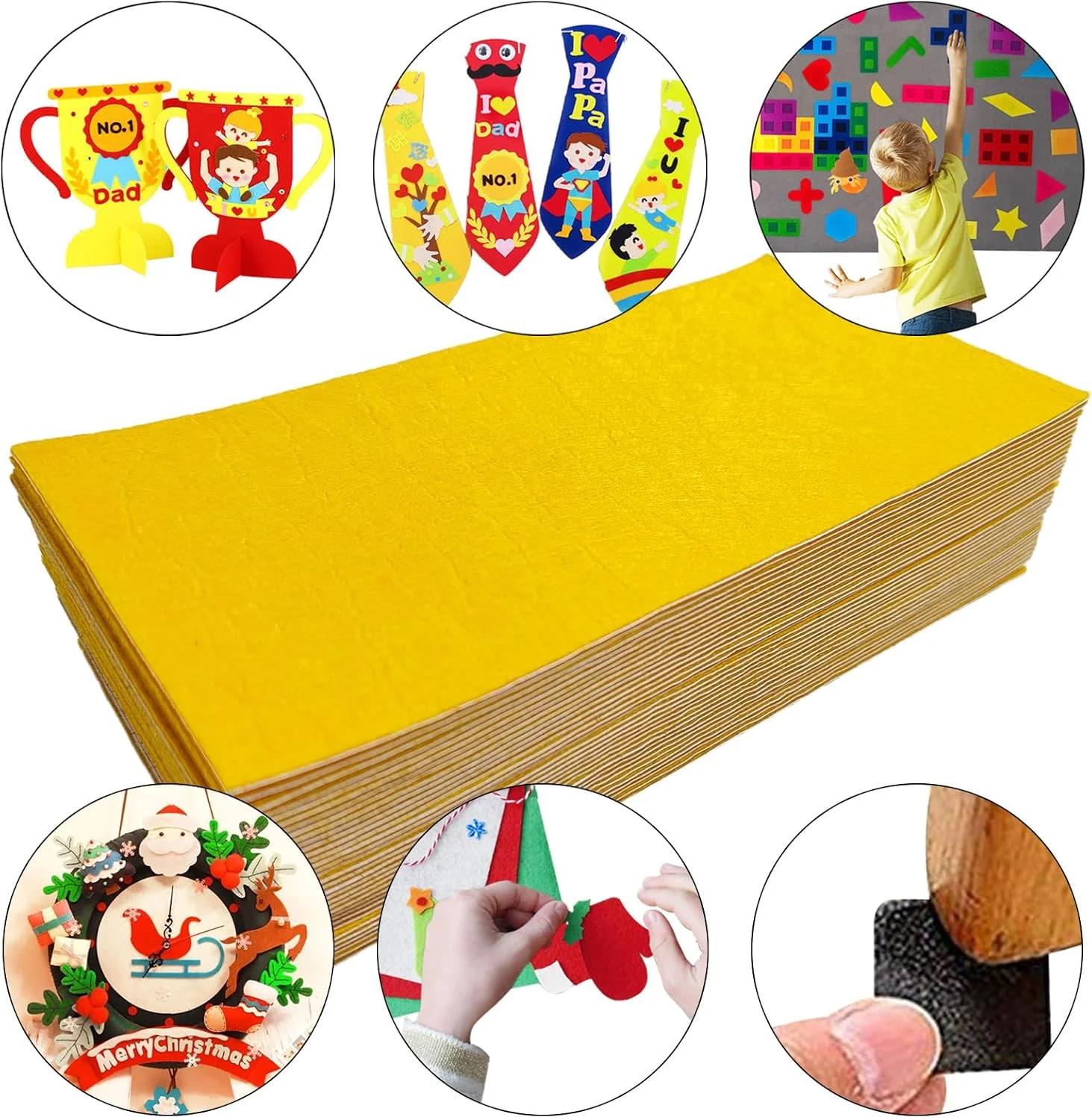 برگه های نمدی خود چسب Jtnohx، (زرد) پارچه نمدی پشت چسب دار برای صنایع دستی، 33 عدد 10 x 20 سانتی متر پارچه چسبی برای پروژه های خیاطی DIY تزیینات مدرسه برگه های نمدی خود چسب Jtnohx، (زرد) پارچه نمدی پشت چسب دار برای صنایع دستی، 33 عدد 10 x 20 سانتی متر پارچه چسبی برای پروژه های خیاطی DIY تزیینات مدرسه