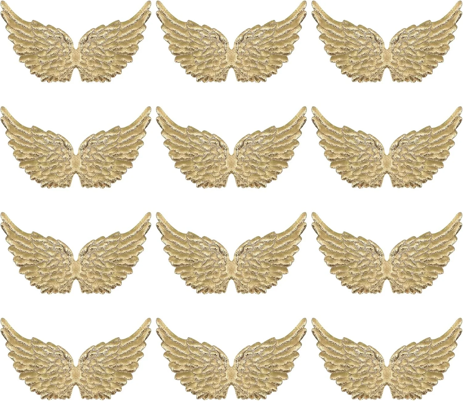 NUOBESTY 12 عدد بال فرشته ای، تکه های بال پارچه ای برای کاردستی های DIY، لوازم جانبی مو (طلایی) NUOBESTY 12 عدد بال فرشته ای، تکه های بال پارچه ای برای کاردستی های DIY، لوازم جانبی مو (طلایی)