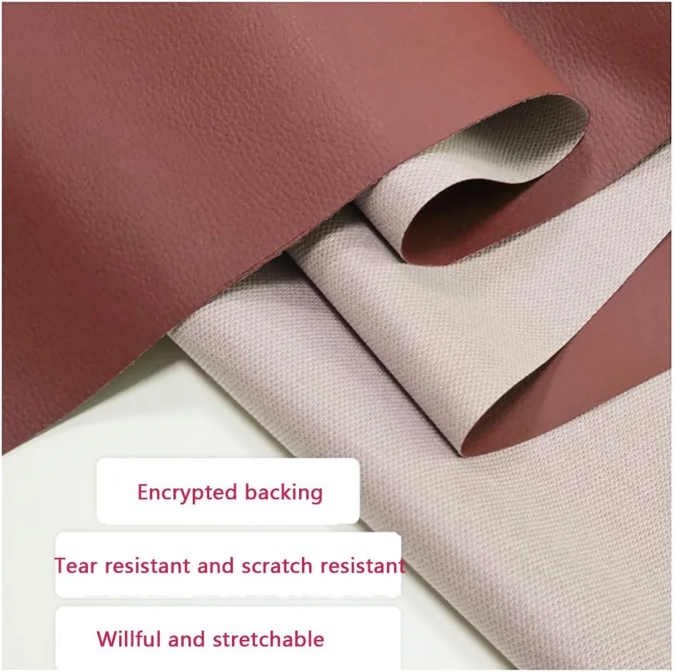 پچ تعمیر چرمی خود چسب XCYYBB، پارچه روکش چرم مصنوعی، کیت تعمیر چرم برای مبل، پارچه چرمی روکش دار، جنس ضد آب - خاکستری تیره 1.38×5 متر