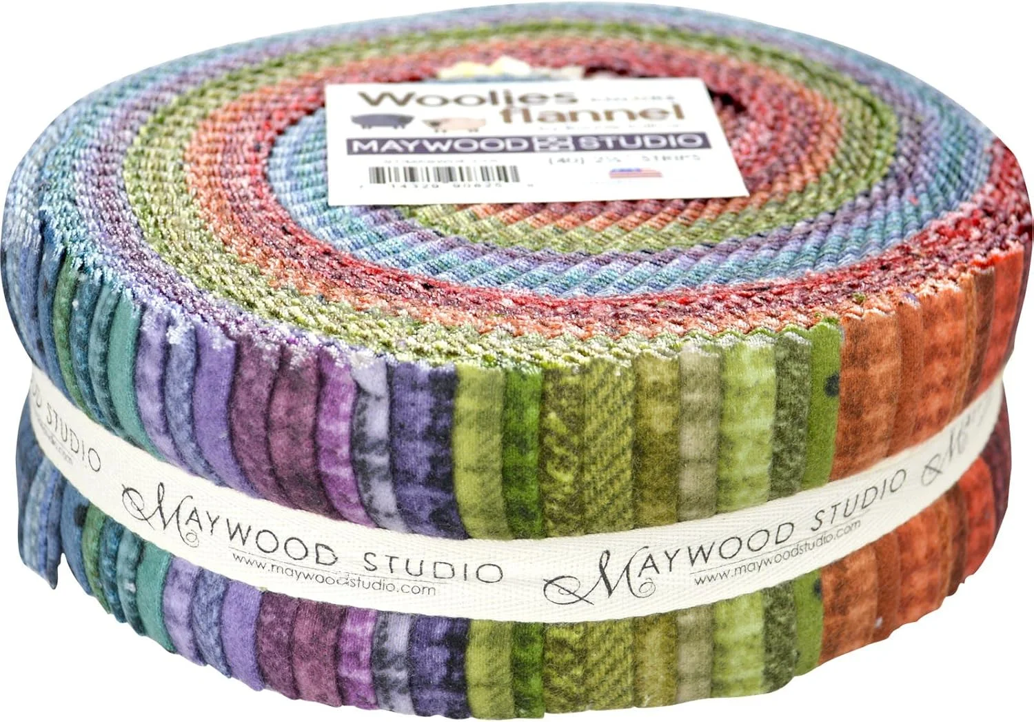 رول پارچه ای استریپ های 2.5 اینچی مجموعه Woolies Flannel Colors Vol. 2 اثر بانی سالیوان برای Maywood Studio (شامل 40 استریپ)
