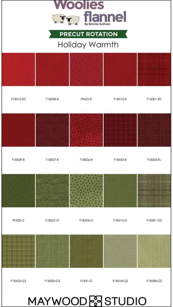 نوار پارچه ای استودیوی می وود بانی سالیوان Woolies Flannel Holiday Warmth، شامل 40 نوار 2.5 اینچی نوار پارچه ای استودیوی می وود بانی سالیوان Woolies Flannel Holiday Warmth، شامل 40 نوار 2.5 اینچی