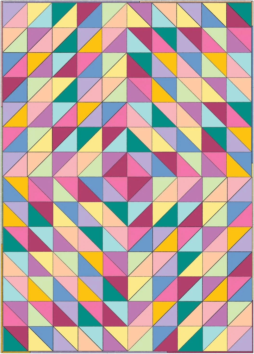 کیت لحاف مبتدی Connecting Threads (103 x 144 سانتی متر) - سرگرمی مثلث نیمه مربعی (رنگین کمان)