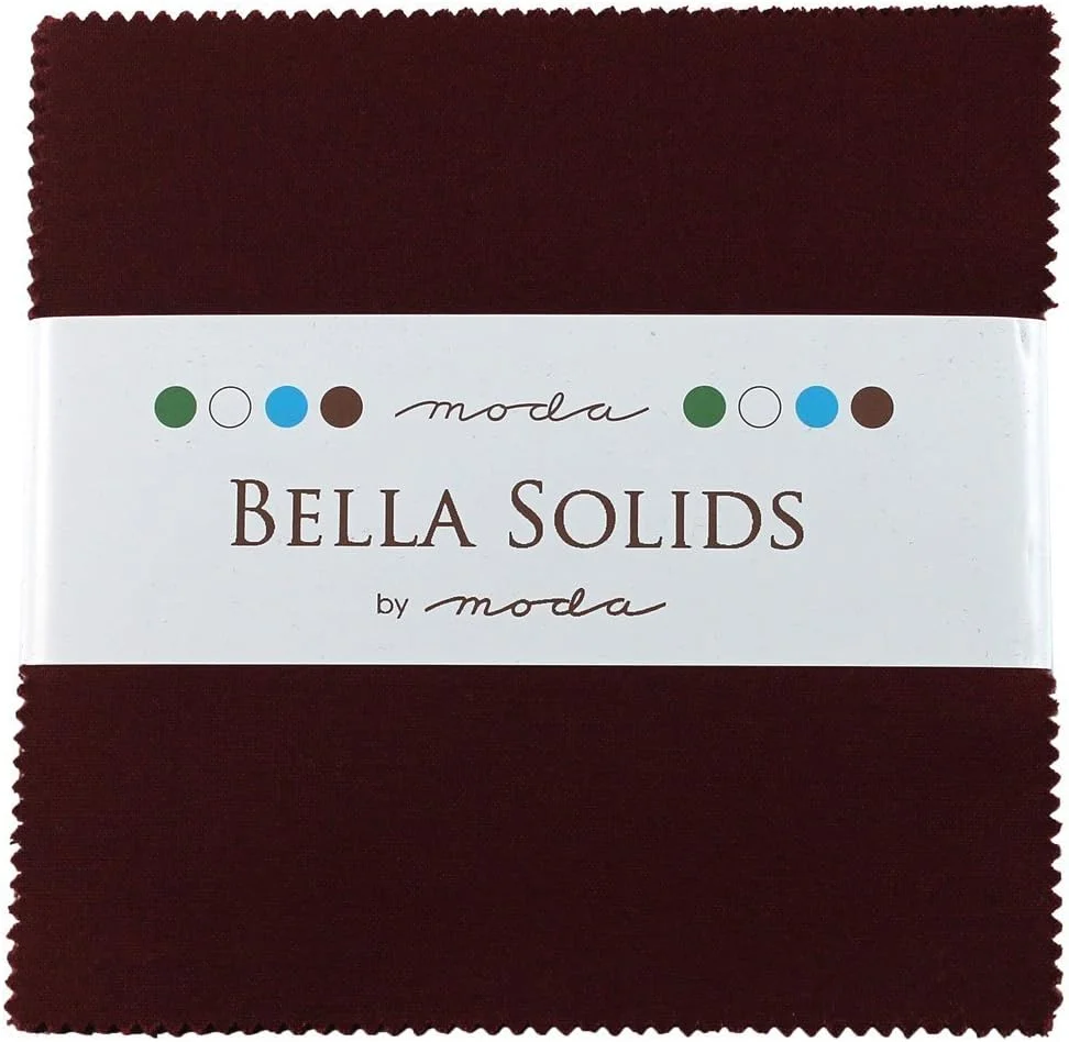پارچه های بسته ای چارم بورگاندی Bella Solids MODA; 42 مربع لحافی 5 اینچی