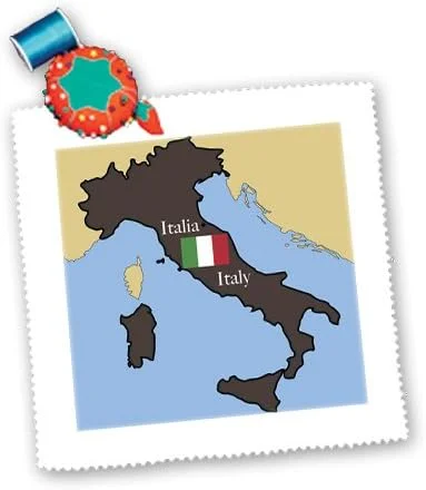3dRose The Map and Flag of Italy with Italy Printed in English and Italian Square Quilt Sheet, 10 by 10-Inch 3dRose The Map and Flag of Italy with Italy Printed in English and Italian Square Quilt Sheet, 10 by 10-Inch