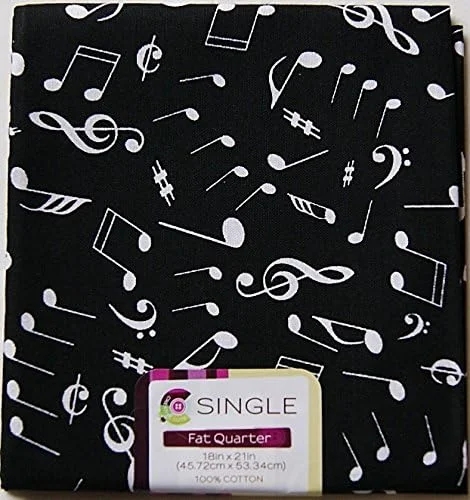 Creative Cuts Music Notes Fat Quarters Bundle - Black and White Pattern Theme Creative Cuts Music Notes Fat Quarters Bundle - Black and White Pattern Theme