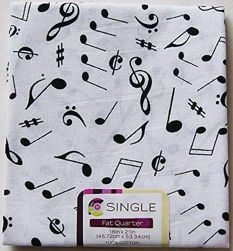 Creative Cuts Music Notes Fat Quarters Bundle - Black and White Pattern Theme Creative Cuts Music Notes Fat Quarters Bundle - Black and White Pattern Theme