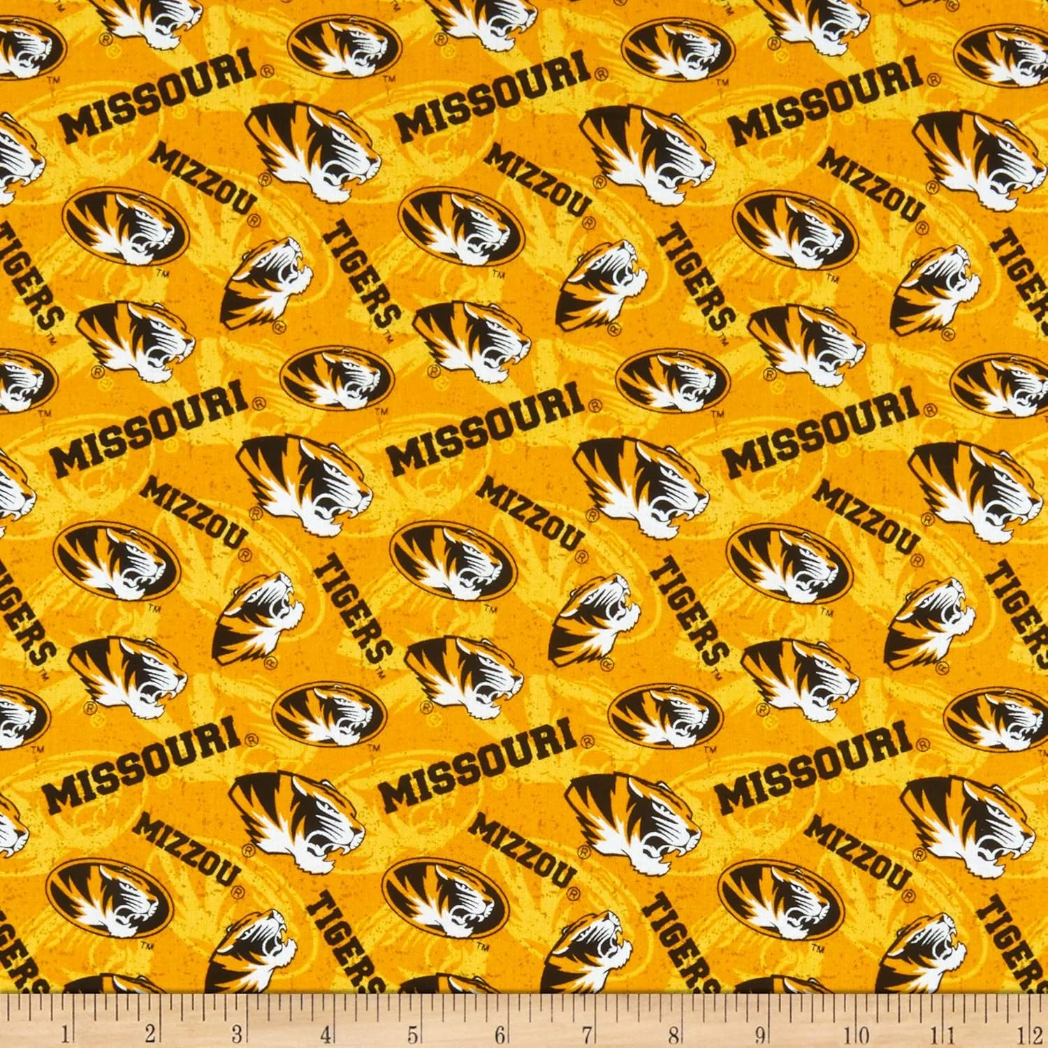 پارچه نخی طرح NCAA Missouri Tigers، مناسب برای تکه دوزی، متری