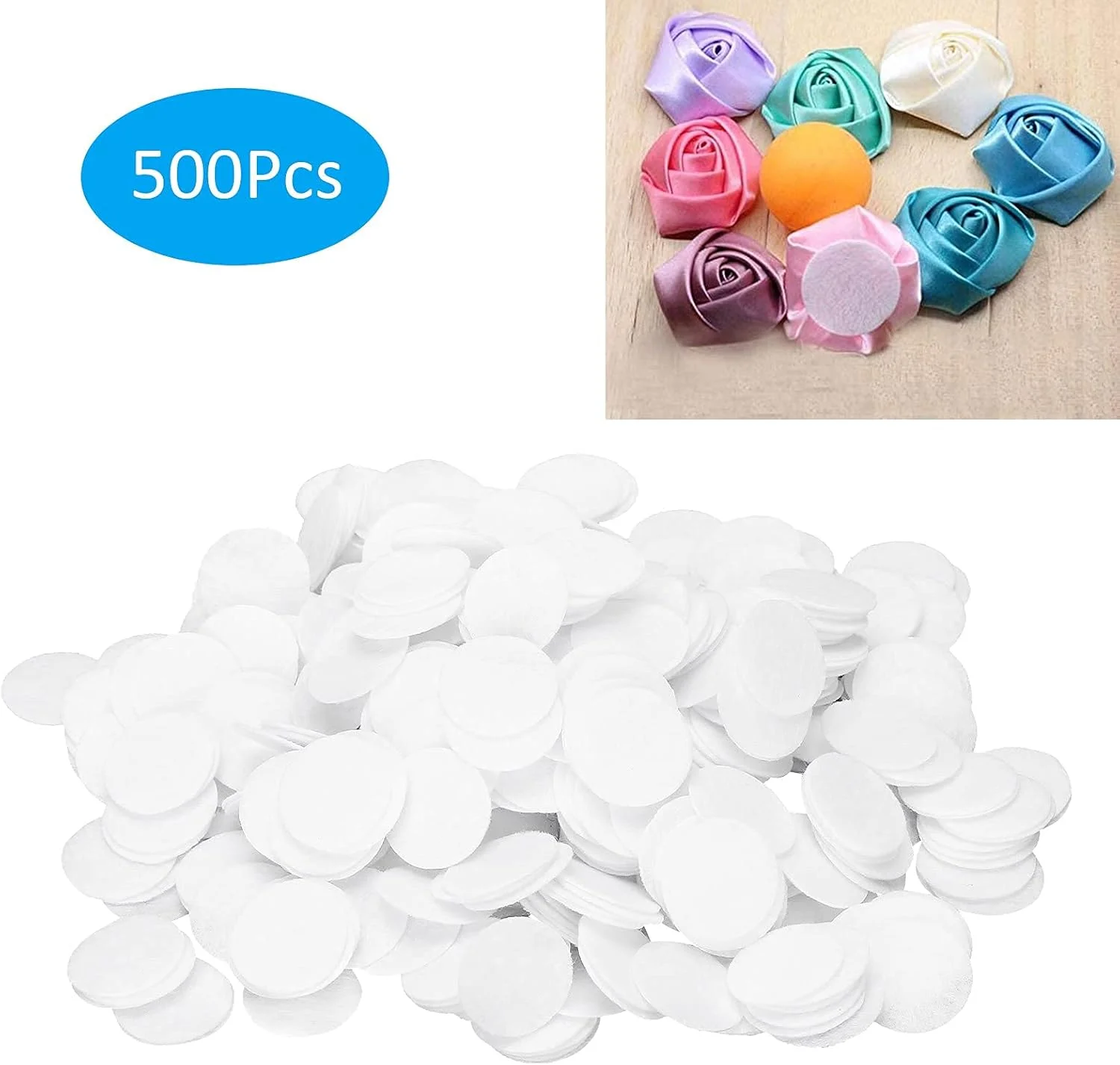 500 عدد پد پارچه ای نمدی گرد غیر بافته شده 25 میلی متری، تکه های نمدی دایره ای، لوازم جانبی DIY، تزئین مو (سفید) 500 عدد پد پارچه ای نمدی گرد غیر بافته شده 25 میلی متری، تکه های نمدی دایره ای، لوازم جانبی DIY، تزئین مو (سفید)