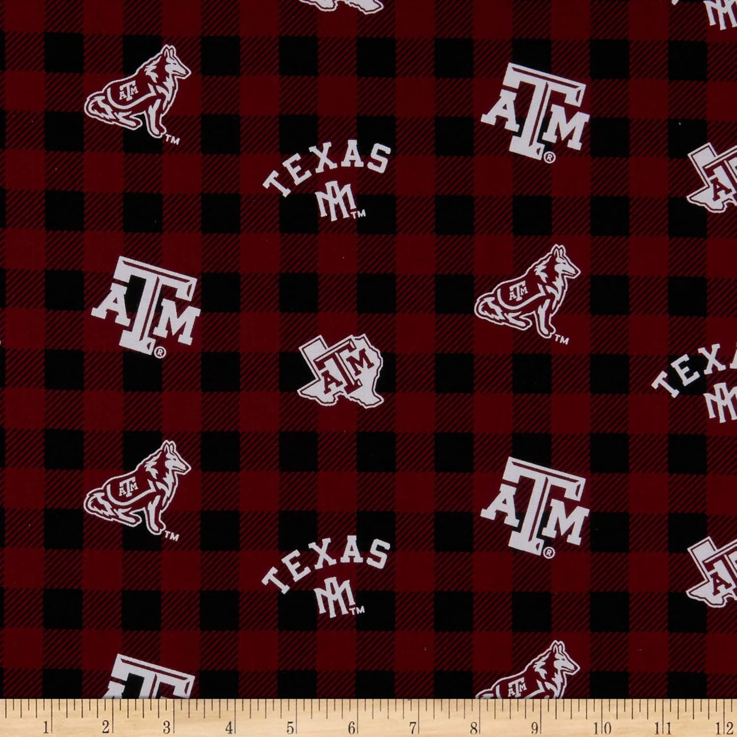 پارچه نخی طرح چهارخانه بوفالو تگزاس A&M Aggies NCAA