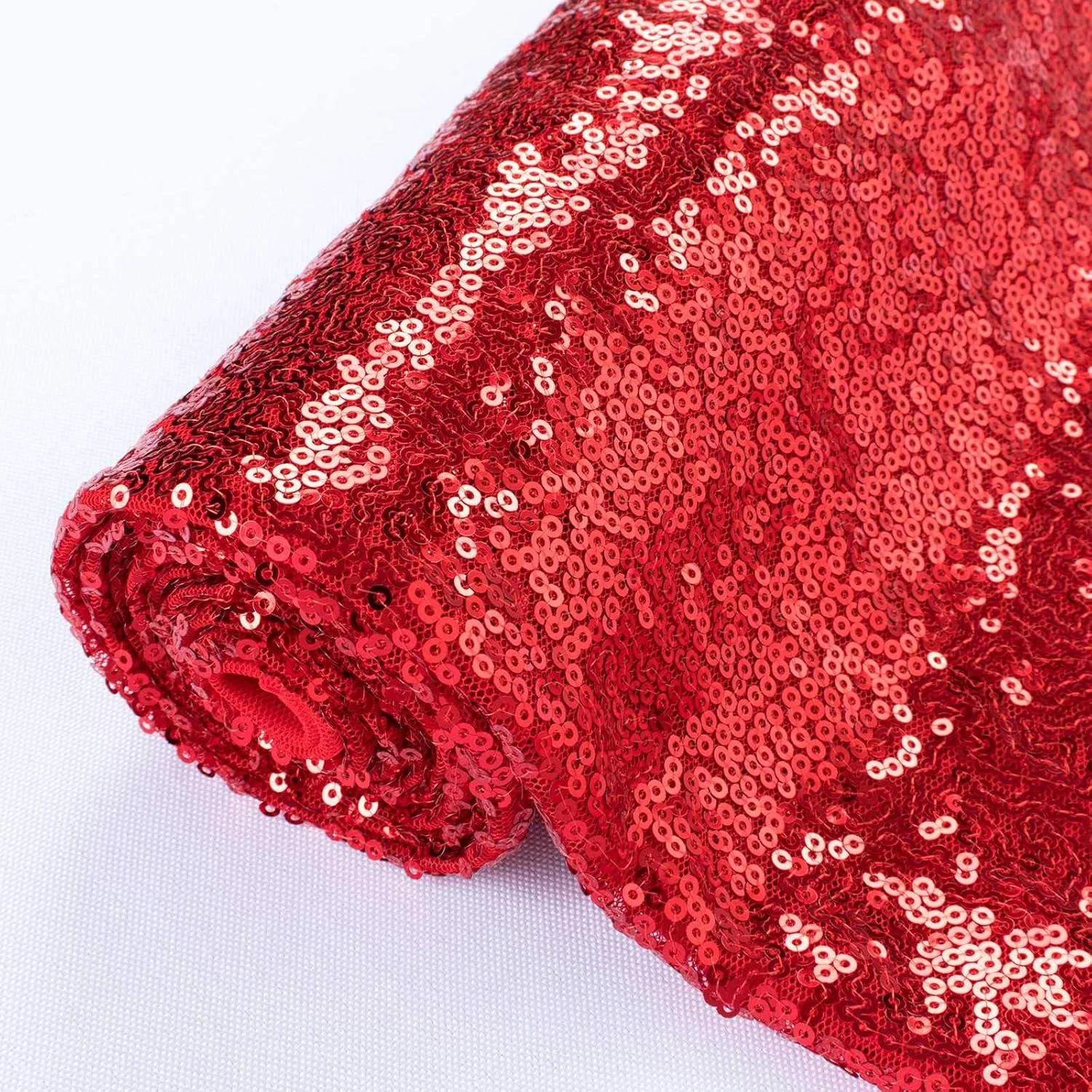 Pardecor Sequin Fabric by The Yard Red 1 Yard Sparkly Fabric Mesh Sequins Fabric for Sewing Clothing and Making Tablecloth Table Runner Wedding Party Decor