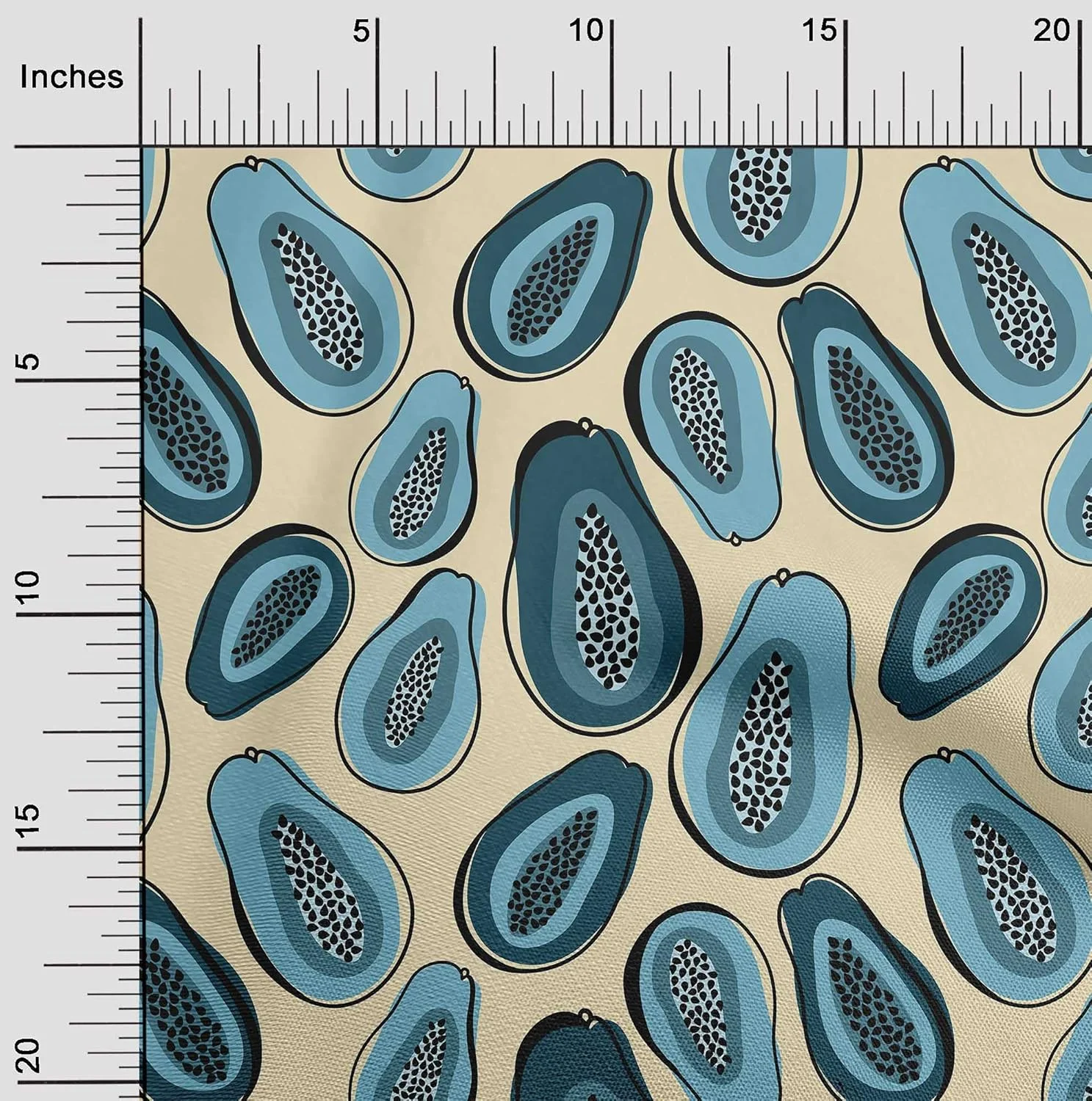 پارچه پاپلین توییل نخی وان او وان، بژ، طرح پاپایا، مناسب برای لوازم خیاطی و چاپ، متری، عرض 142 سانتی متر