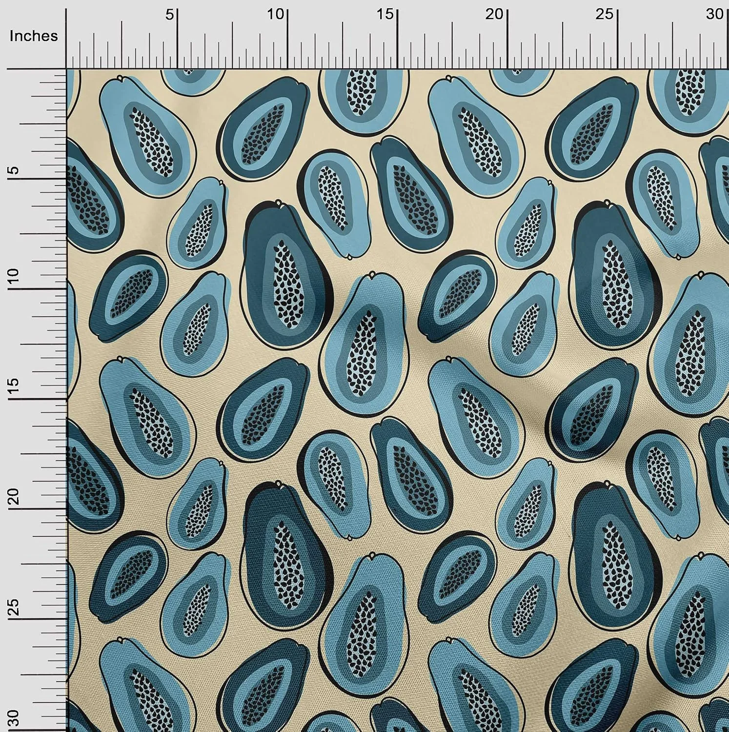 پارچه پاپلین توییل نخی وان او وان، بژ، طرح پاپایا، مناسب برای لوازم خیاطی و چاپ، متری، عرض 142 سانتی متر