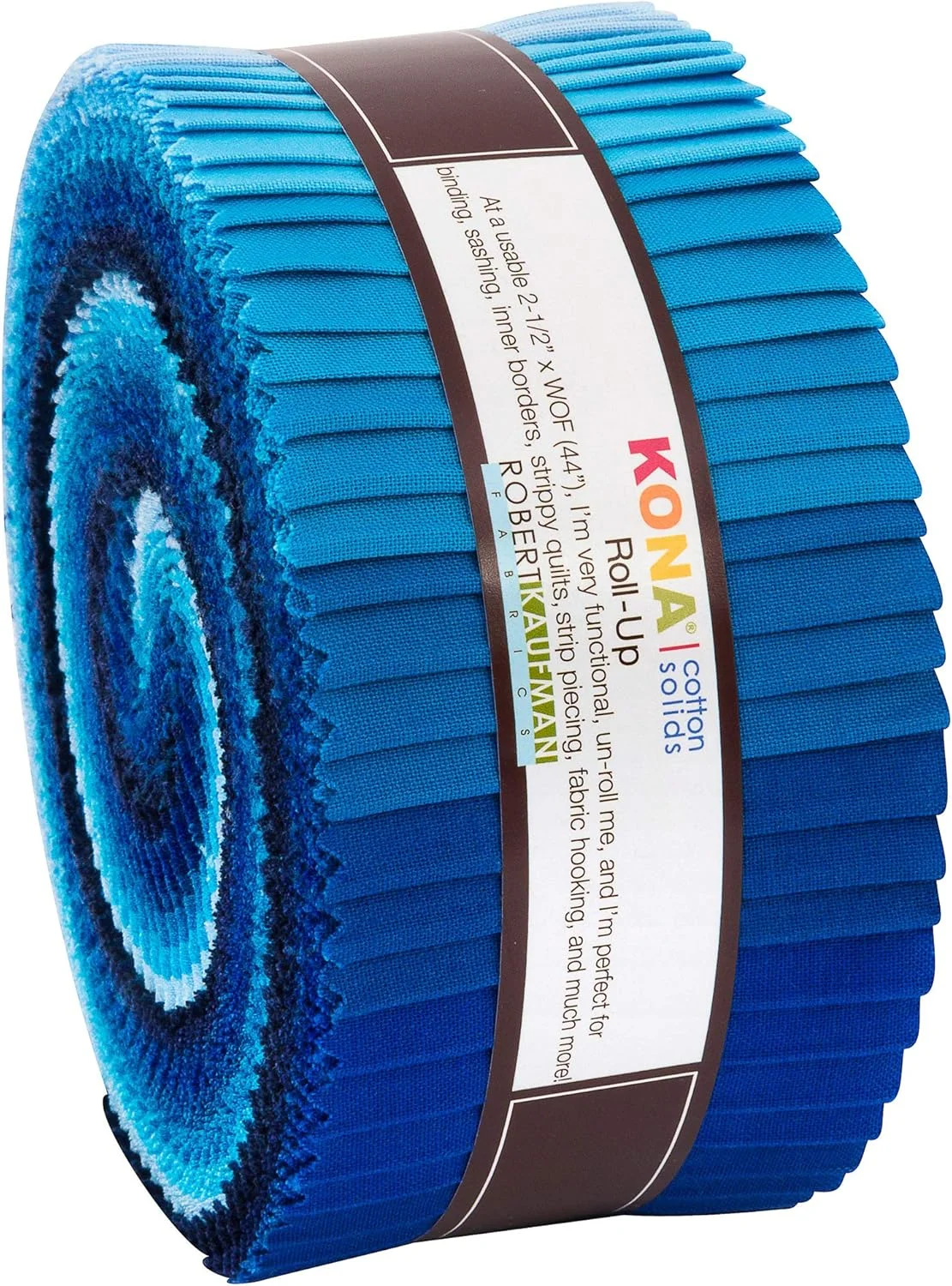 رول پارچه ای رابرت کافمن، مجموعه Kona Cotton Solids Waterfall، شامل 40 نوار 2.5 اینچی