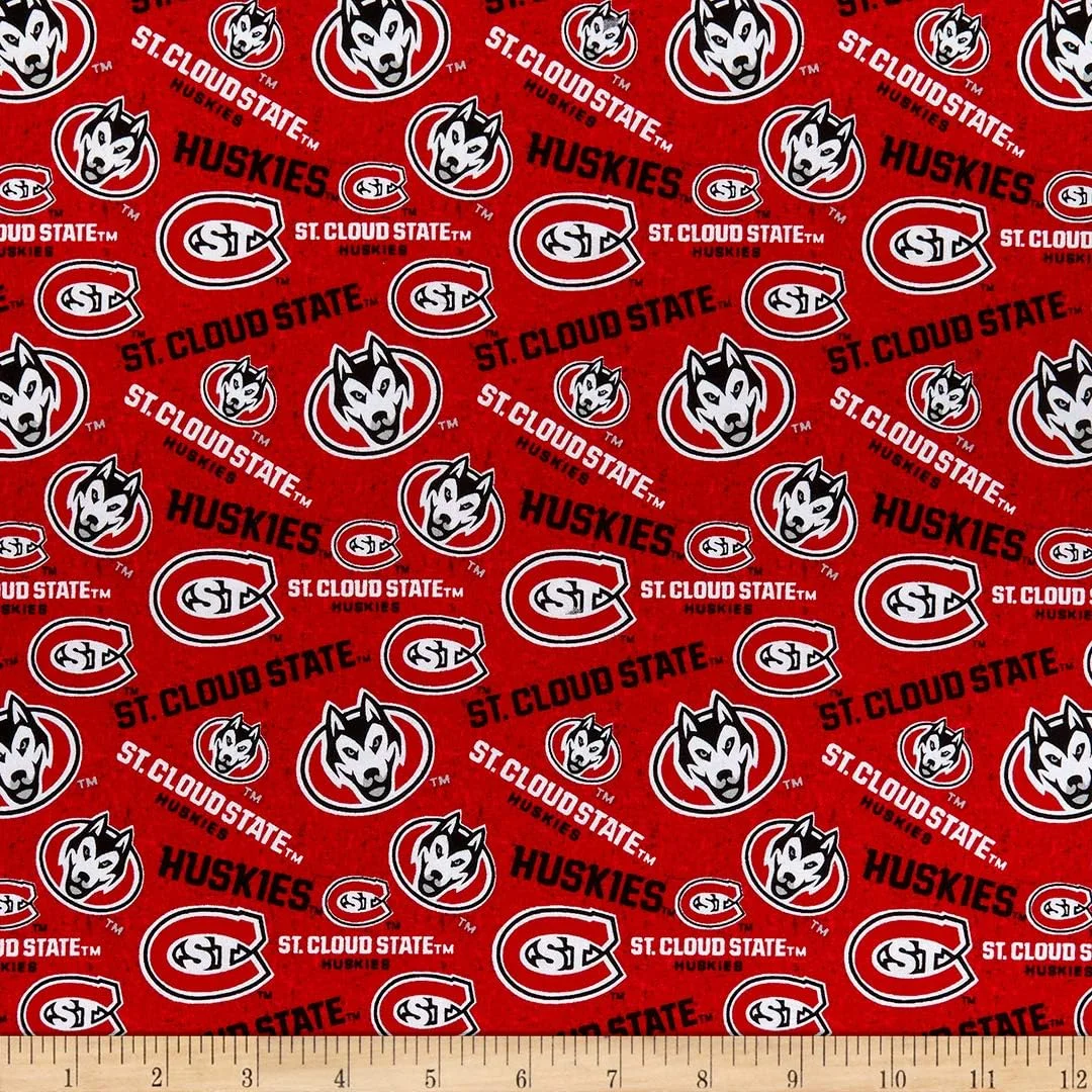 پارچه نخی چند منظوره NCAA St. Cloud Huskies، مناسب برای تکه دوزی، متری