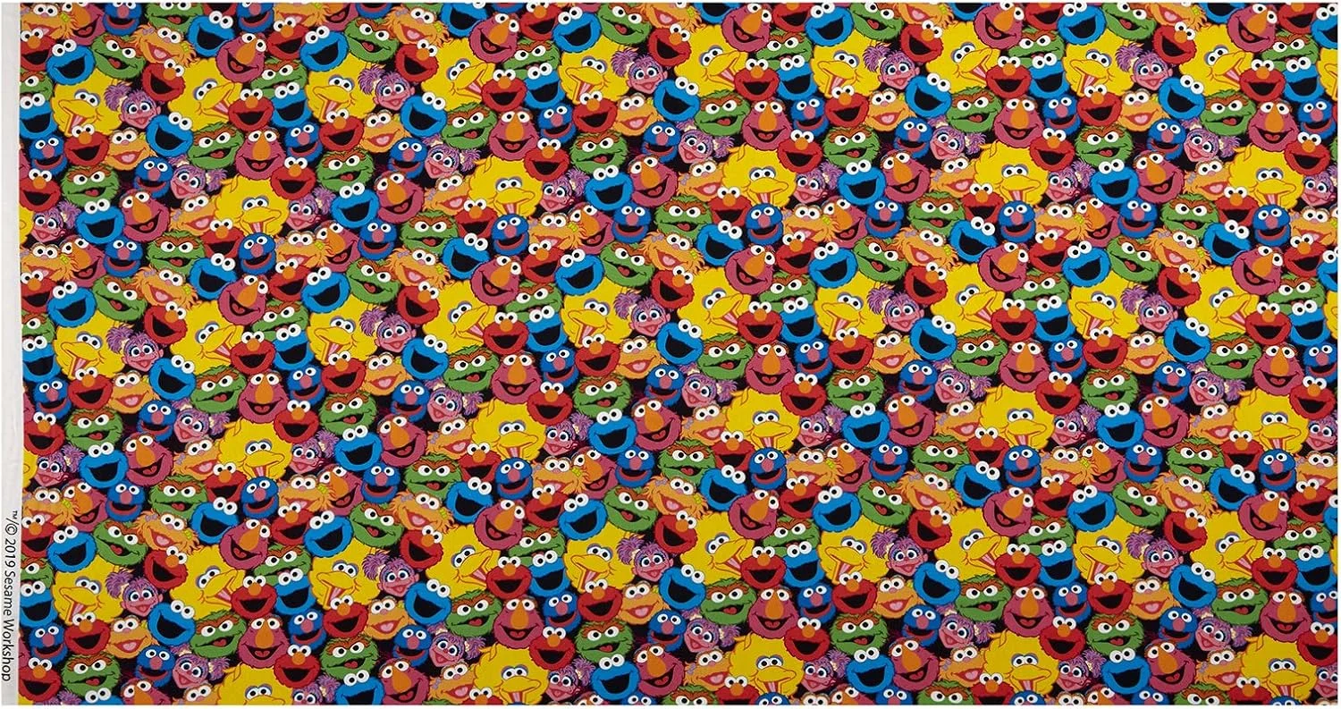 پارچه متری طرح خیابان سسمی (Sesame Street) با شخصیت های دیجیتال، برند Cranston Print Works/Quilting Treasures/VIP پارچه متری طرح خیابان سسمی (Sesame Street) با شخصیت های دیجیتال، برند Cranston Print Works/Quilting Treasures/VIP