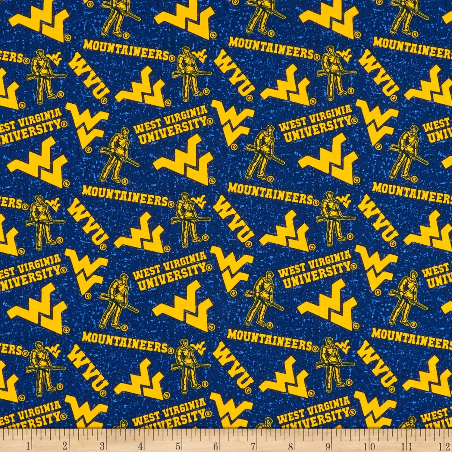 پارچه نخی چند منظوره NCAA West Virginia Mountaineers Tone on Tone