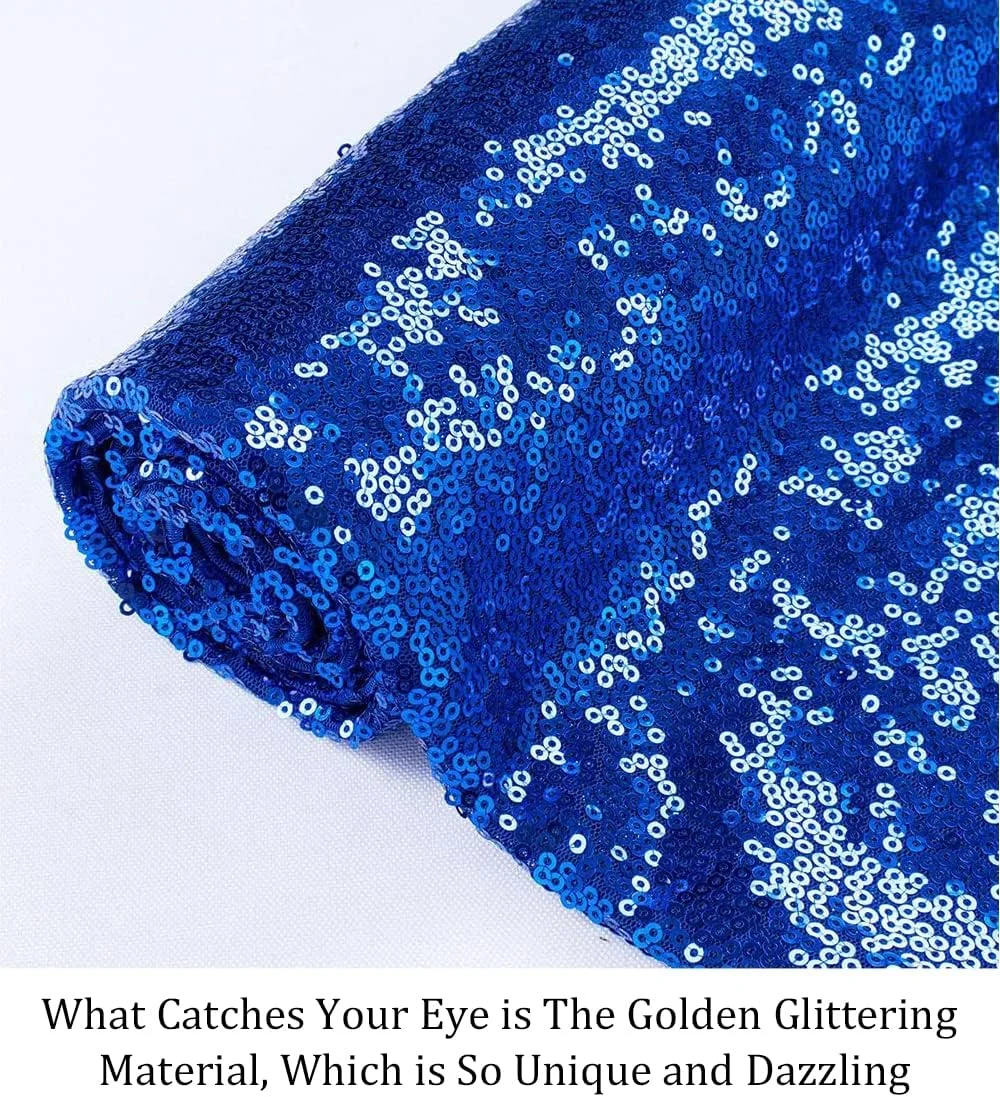 پارچه پولکی متری Pardecor، پارچه اکلیلی 1 متری، پارچه پری دریایی کوچک، پارچه توری، پارچه پولک دوزی، پارچه کتان برای خیاطی، پارچه براق (2 یارد، آبی سلطنتی)