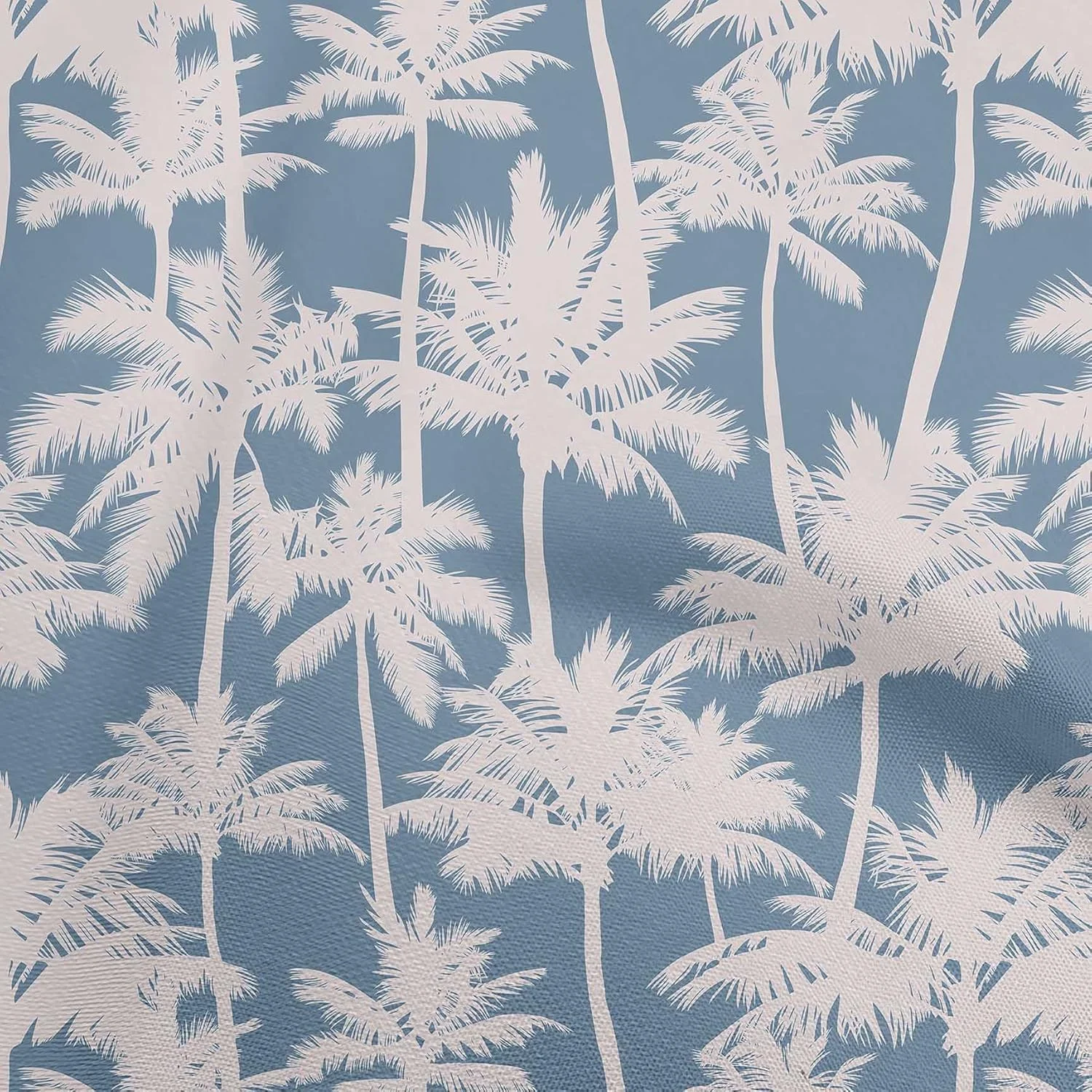 oneOone Cotton Jersey Light Blue Fabric Coconut Tree & Leaf Sewing Material Print Fabric by The Yard 58 Inch Wide