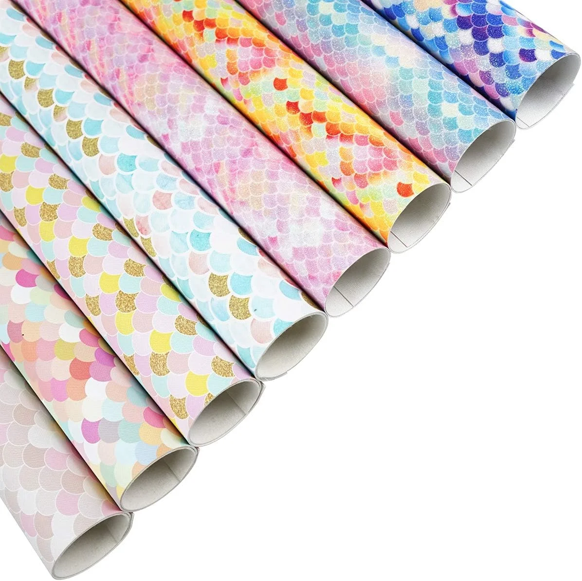 8 تکه/ست ورق چرم مصنوعی 21x30 سانتیمتر طرح پولک ماهی پری دریایی مخلوط، پارچه اکلیلی ظریف مناسب ساخت پاپیون، گوشواره و سایر کاردستیهای چرمی 8 تکه/ست ورق چرم مصنوعی 21x30 سانتیمتر طرح پولک ماهی پری دریایی مخلوط، پارچه اکلیلی ظریف مناسب ساخت پاپیون، گوشواره و سایر کاردستیهای چرمی