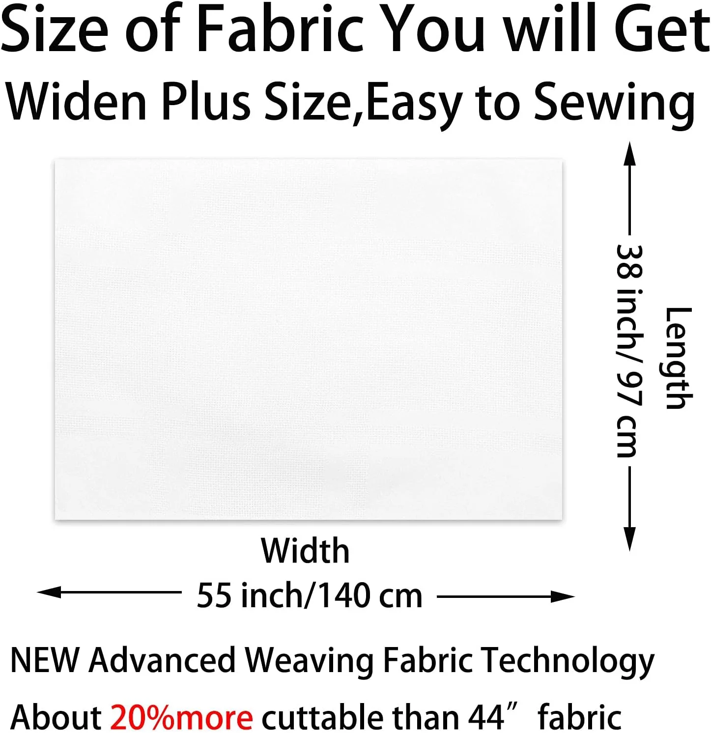 پارچه نخی سفید مستر فاب - 100% پنبه متری (سفید، 1.1y1pcs)