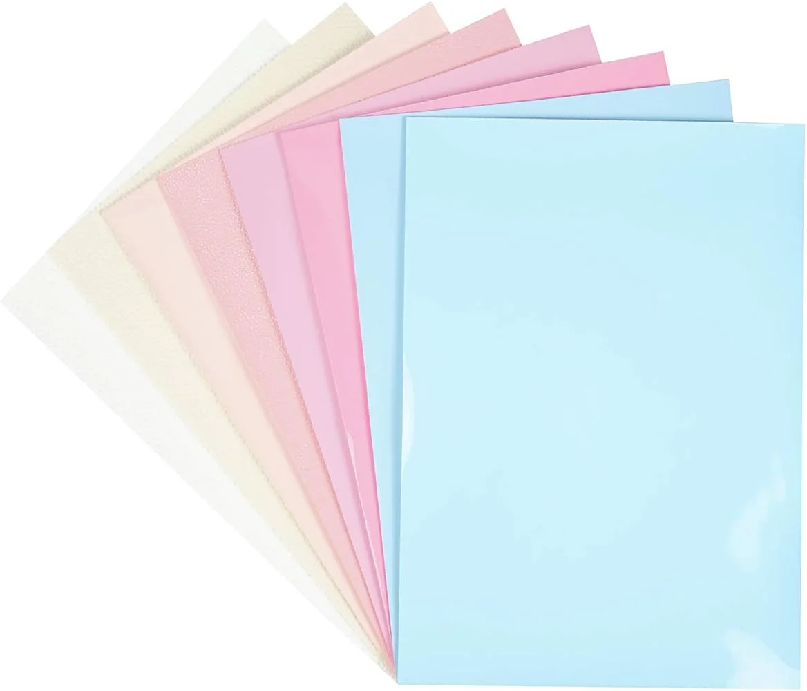 8 تکه ورق چرم مصنوعی 20x30 سانتیمتر، سری رنگ آبنباتی، بافت پوست لیچی متالیک ورنی برای ساخت گوشواره و پاپیون 8 تکه ورق چرم مصنوعی 20x30 سانتیمتر، سری رنگ آبنباتی، بافت پوست لیچی متالیک ورنی برای ساخت گوشواره و پاپیون