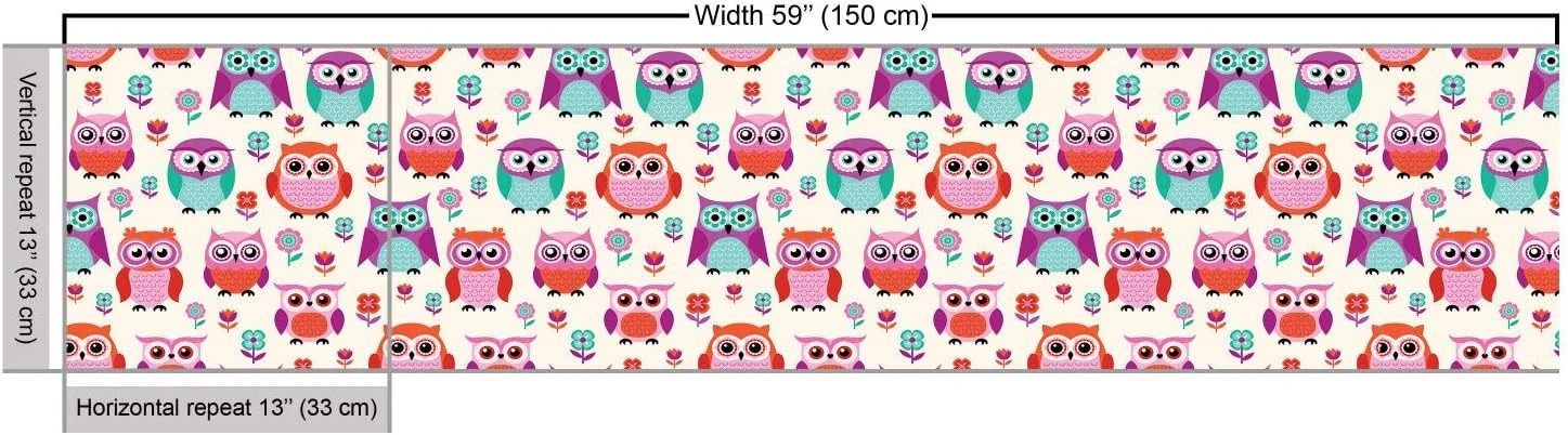 Ambesonne Owls Fabric by The Yard, Owls Happy Childhood Hipster Modern Repeated Animals Pattern Illustration, Decorative Fabric for Upholstery and Home Accents, 1 Yard, Orange Fuchsia Seafoam Ambesonne Owls Fabric by The Yard, Owls Happy Childhood Hipster Modern Repeated Animals Pattern Illustration, Decorative Fabric for Upholstery and Home Accents, 1 Yard, Orange Fuchsia Seafoam