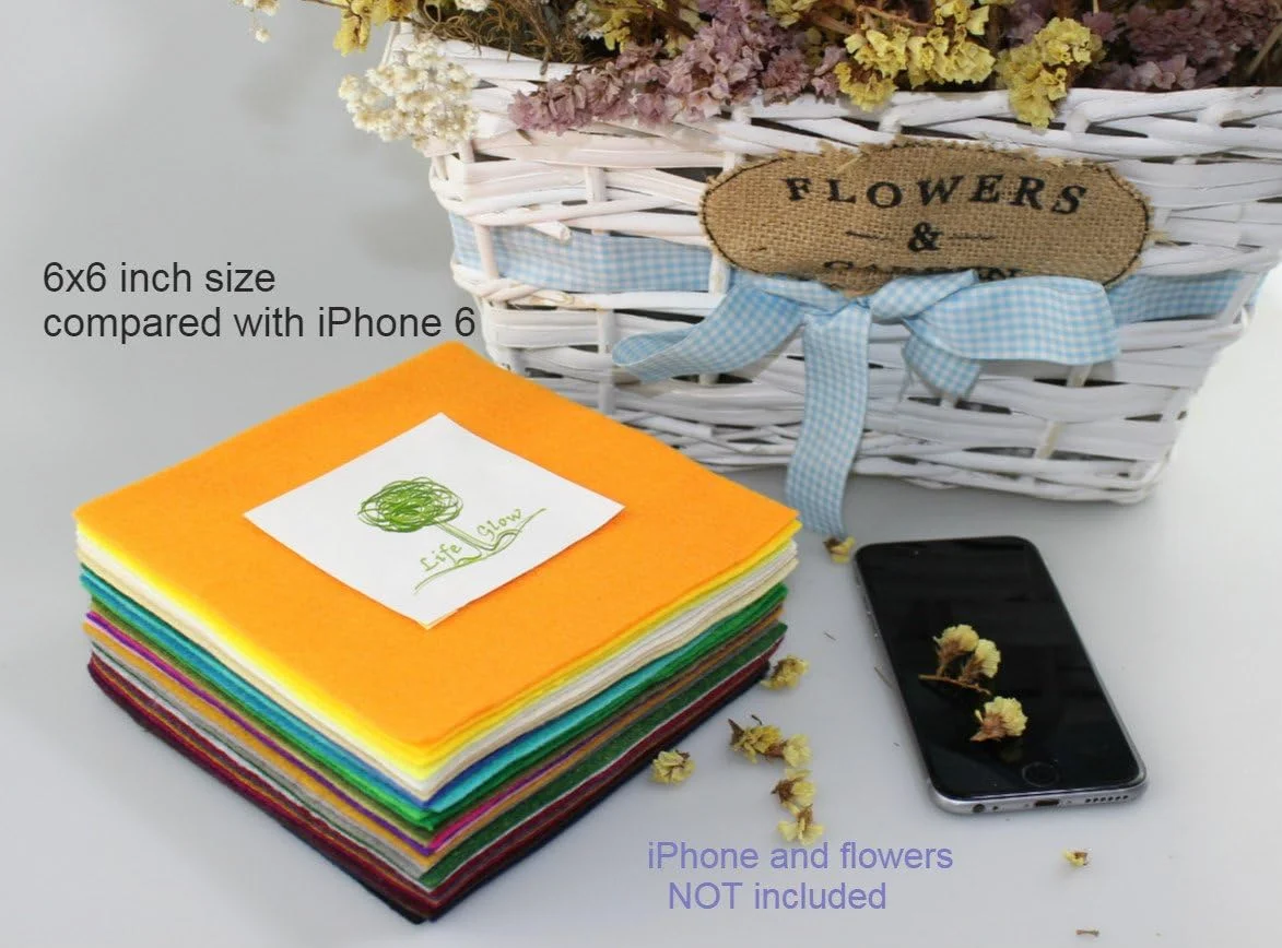 مجموعه 42 عددی پارچه نمدی نرم پلی استر Life Glow، ضخامت 1.5 میلی متر، مناسب برای کارهای هنری، رنگ های متنوع، تکه دوزی غیر بافته، ابعاد 15x15 سانتی متر (6x6 اینچ) مجموعه 42 عددی پارچه نمدی نرم پلی استر Life Glow، ضخامت 1.5 میلی متر، مناسب برای کارهای هنری، رنگ های متنوع، تکه دوزی غیر بافته، ابعاد 15x15 سانتی متر (6x6 اینچ)