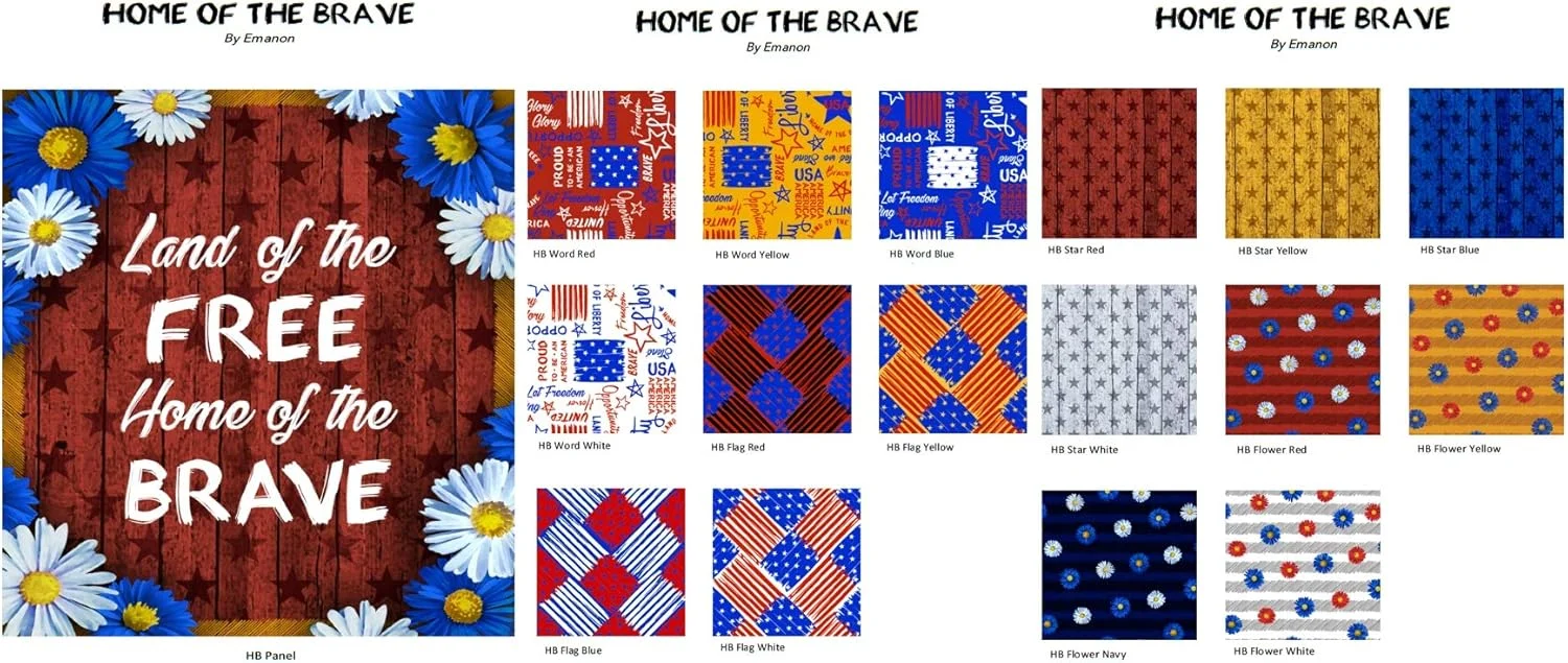 پارچه نخی طرح دار COTTONVILL EMANON Home of The Brave، 20 عدد (1 یارد، گل HB - قرمز) پارچه نخی طرح دار COTTONVILL EMANON Home of The Brave، 20 عدد (1 یارد، گل HB - قرمز)