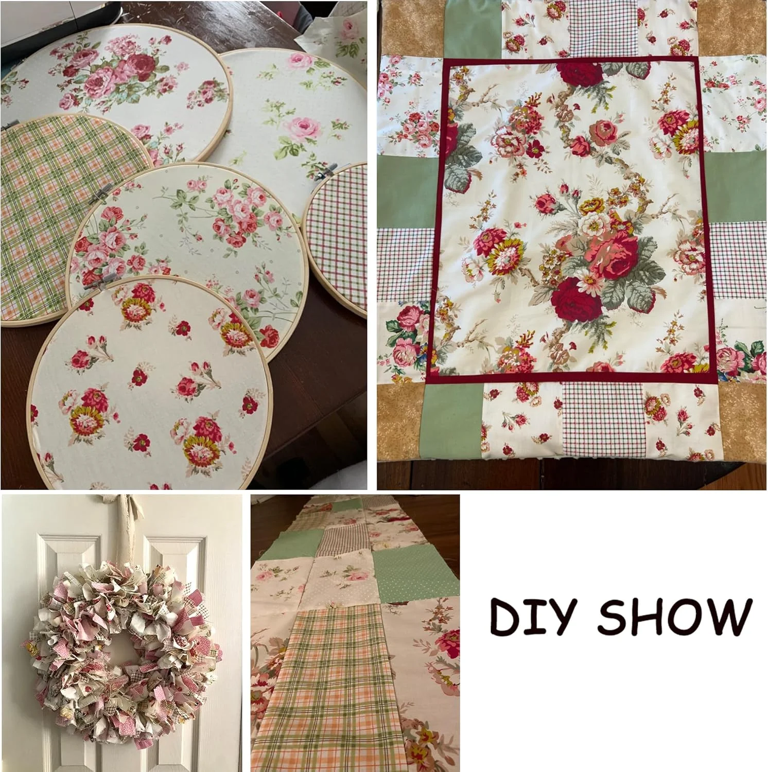 بسته پارچه های تکه ای طرح گل رز و چهارخانه قدیمی Hanjunzhao مناسب برای لحاف دوزی، خیاطی و کاردستی، 45 × 55 سانتی متر بسته پارچه های تکه ای طرح گل رز و چهارخانه قدیمی Hanjunzhao مناسب برای لحاف دوزی، خیاطی و کاردستی، 45 × 55 سانتی متر