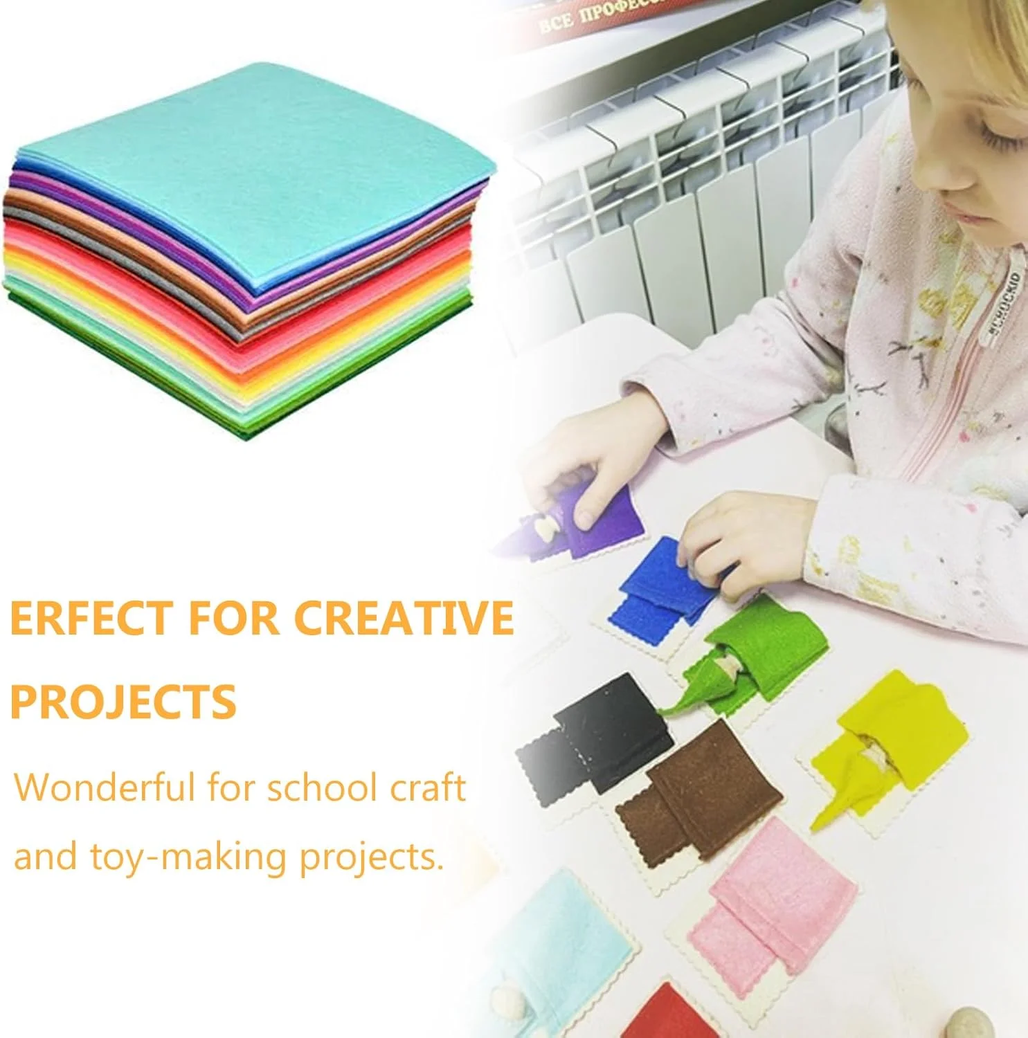 40 عدد پارچه نمدی برای کاردستی، خیاطی و تکه دوزی، ست پارچه نمدی پلی استر با رنگ های متنوع، پارچه نمدی برای کاردستی، ورق های نمدی برای خیاطی و کاردستی کودکان