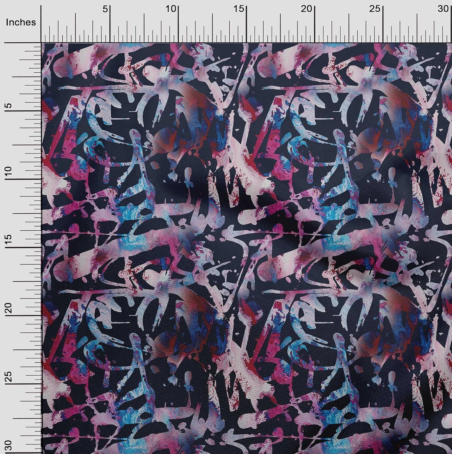 پارچه شیفون ویسکوز oneOone، پارچه طرح دار مشکی برای خیاطی، پارچه چاپی متری، عرض 106 سانتی متر