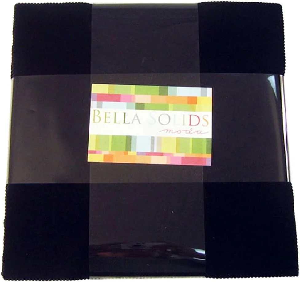 مودا BELLA SOLIDS BLACK لایه کیک 10 پارچه نخی مربعی برای تکه دوزی 9900LC-99 توسط Moda Fabrics مودا BELLA SOLIDS BLACK لایه کیک 10 پارچه نخی مربعی برای تکه دوزی 9900LC-99 توسط Moda Fabrics